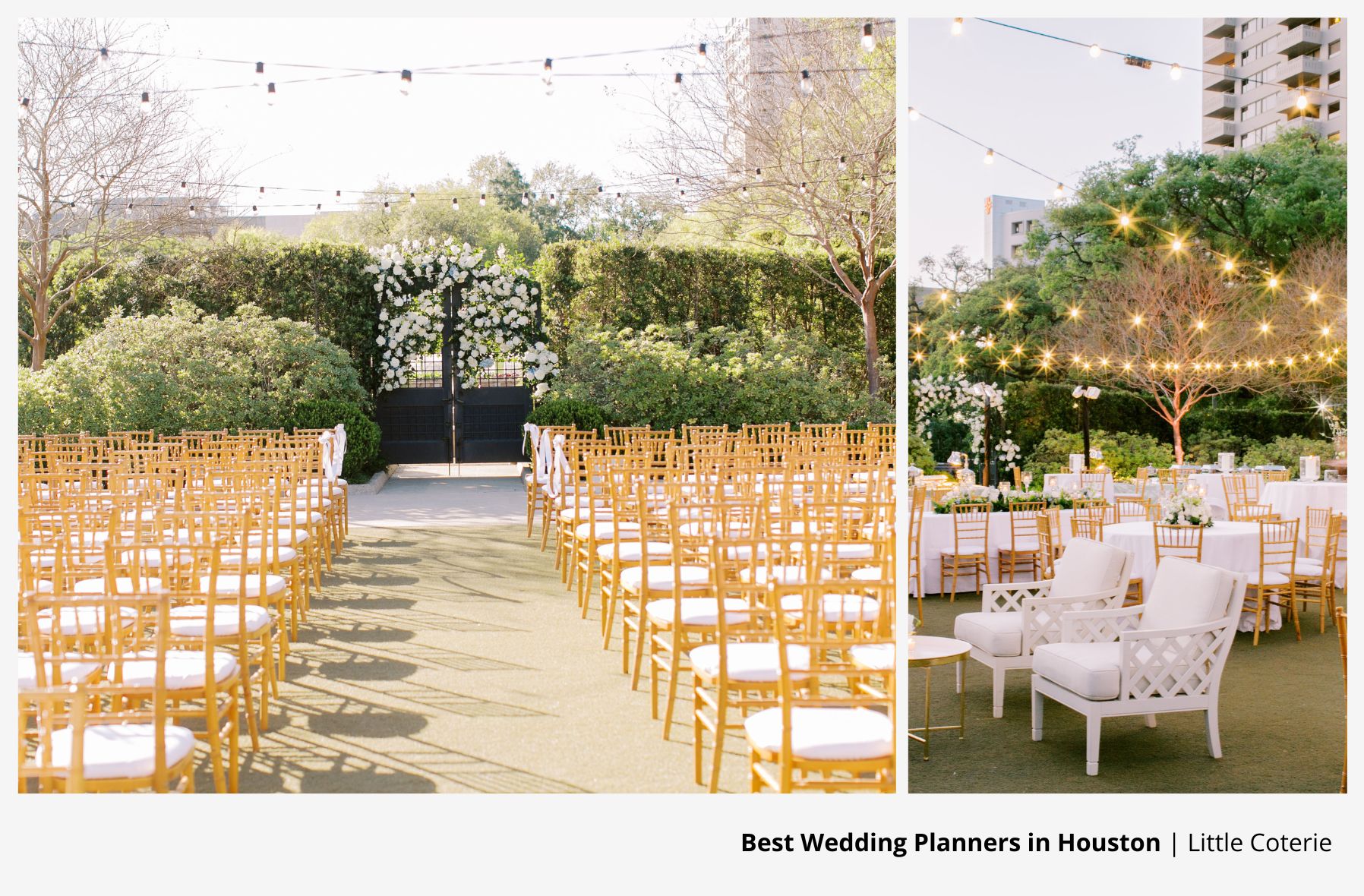 White and green wedding ceremony and reception