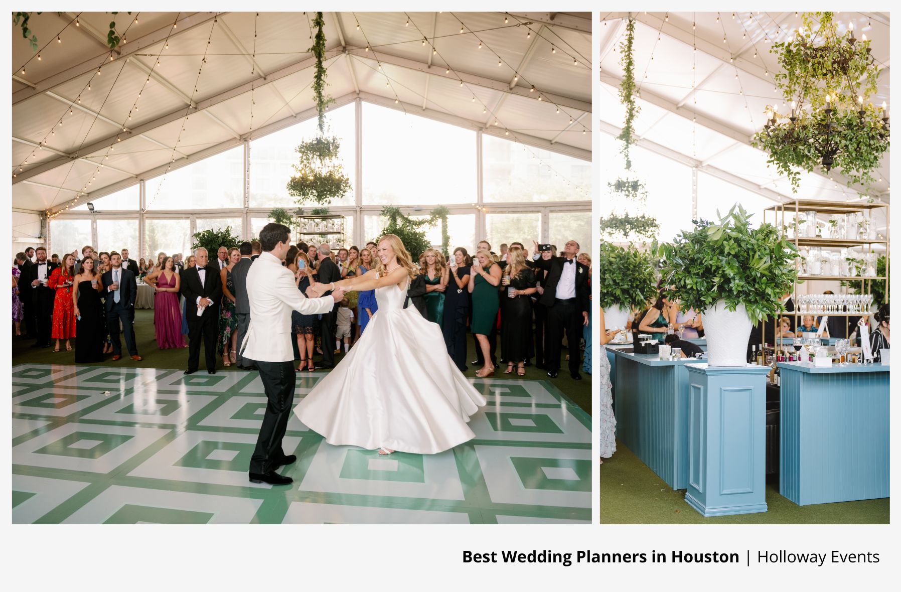 A bride and groom's first dance