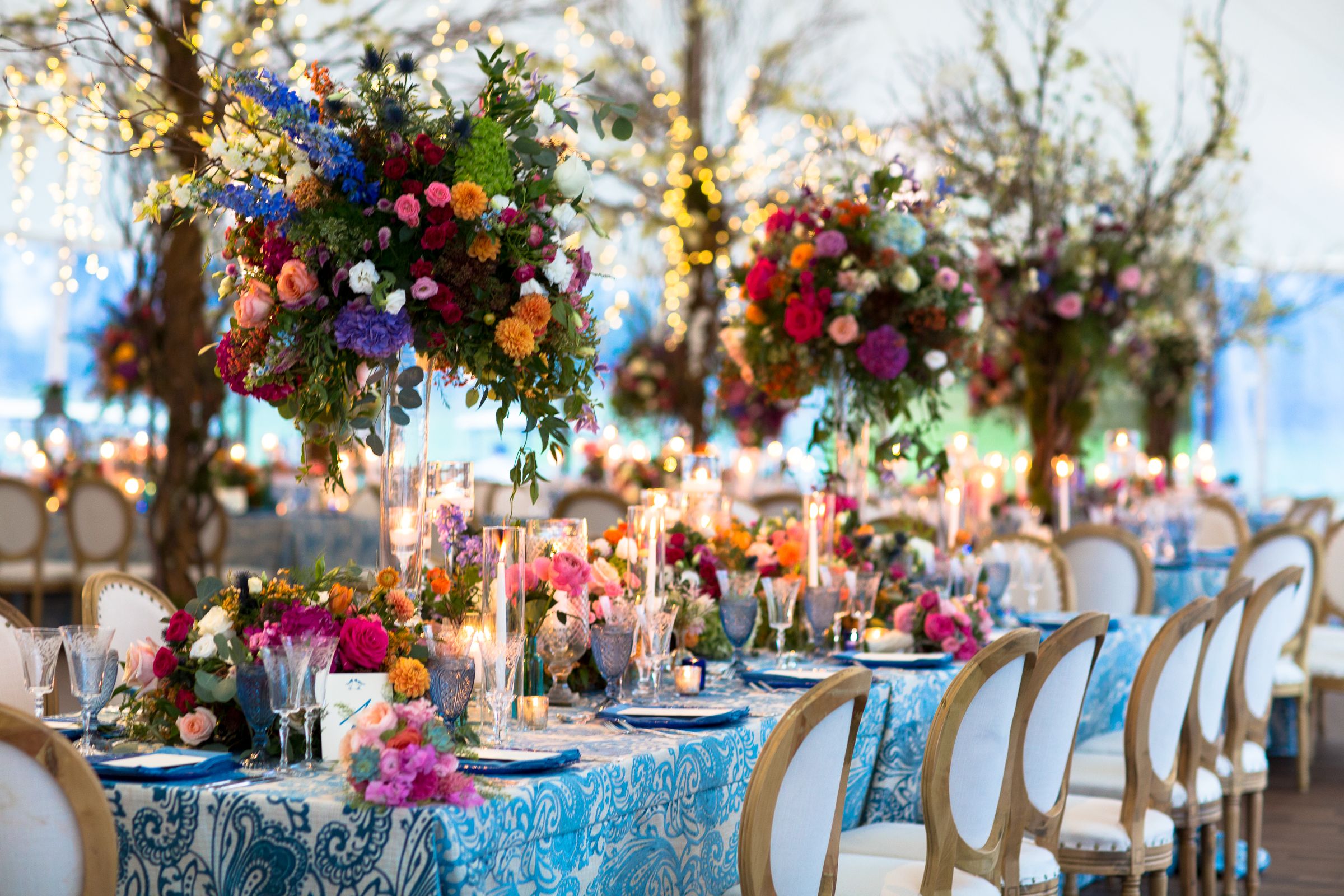 Colorful outdoor fall wedding