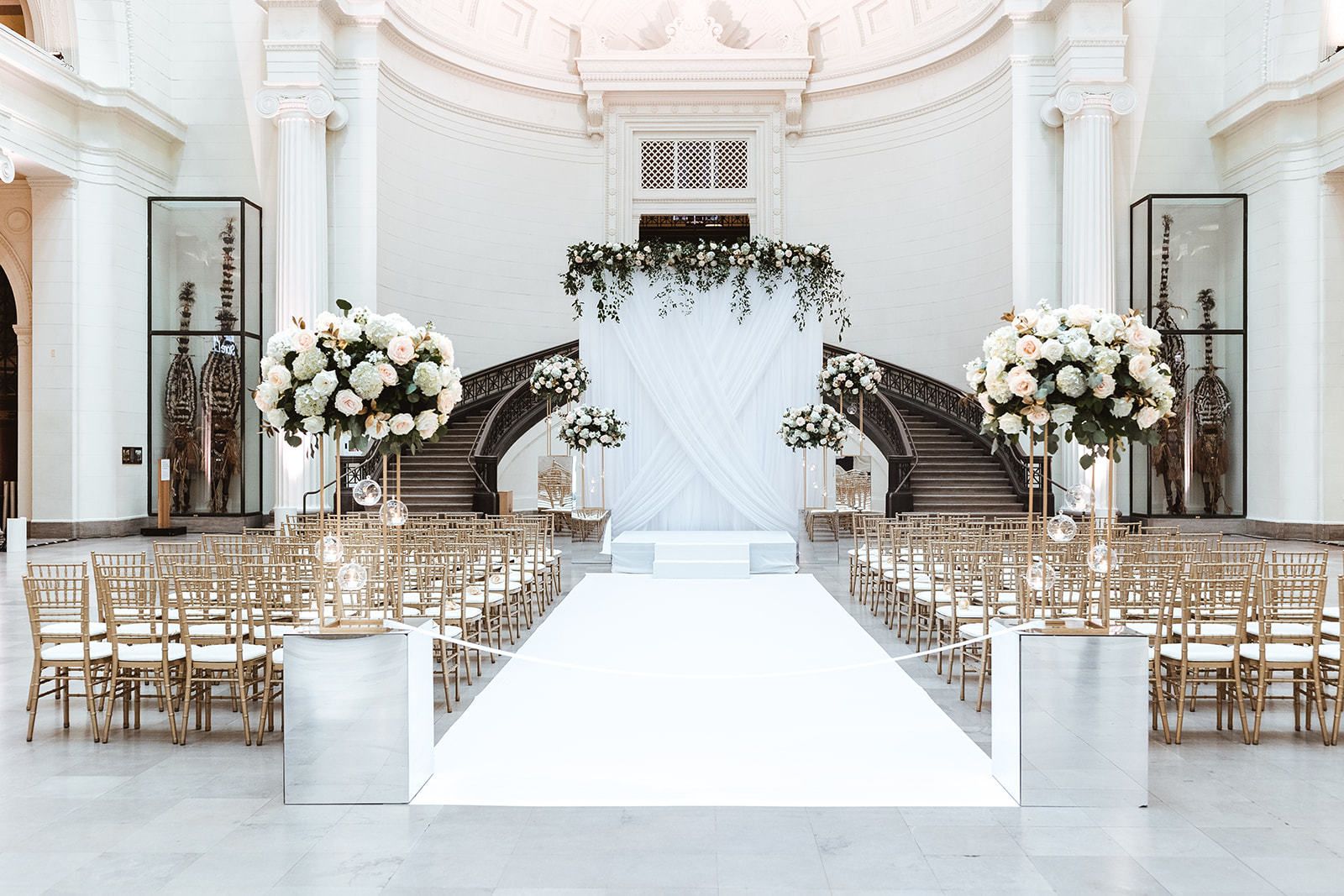 Gold, Ivory & Dinosaurs | Intimate Summer Wedding Ceremony & Reception at the Field Museum in Chicago, IL
