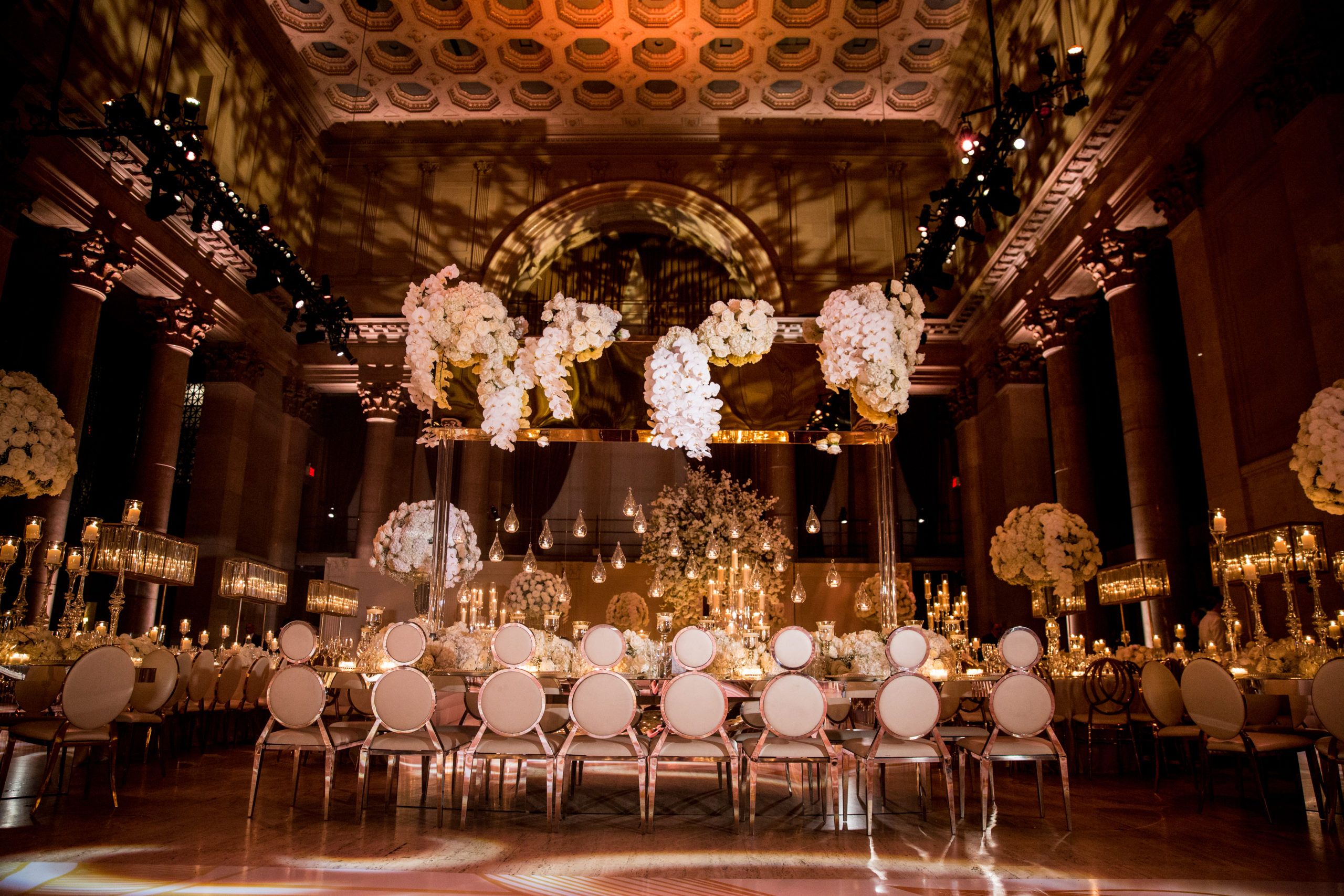 Romantic Red & Gold Wedding at Cipriani Wall Street in New York, NY