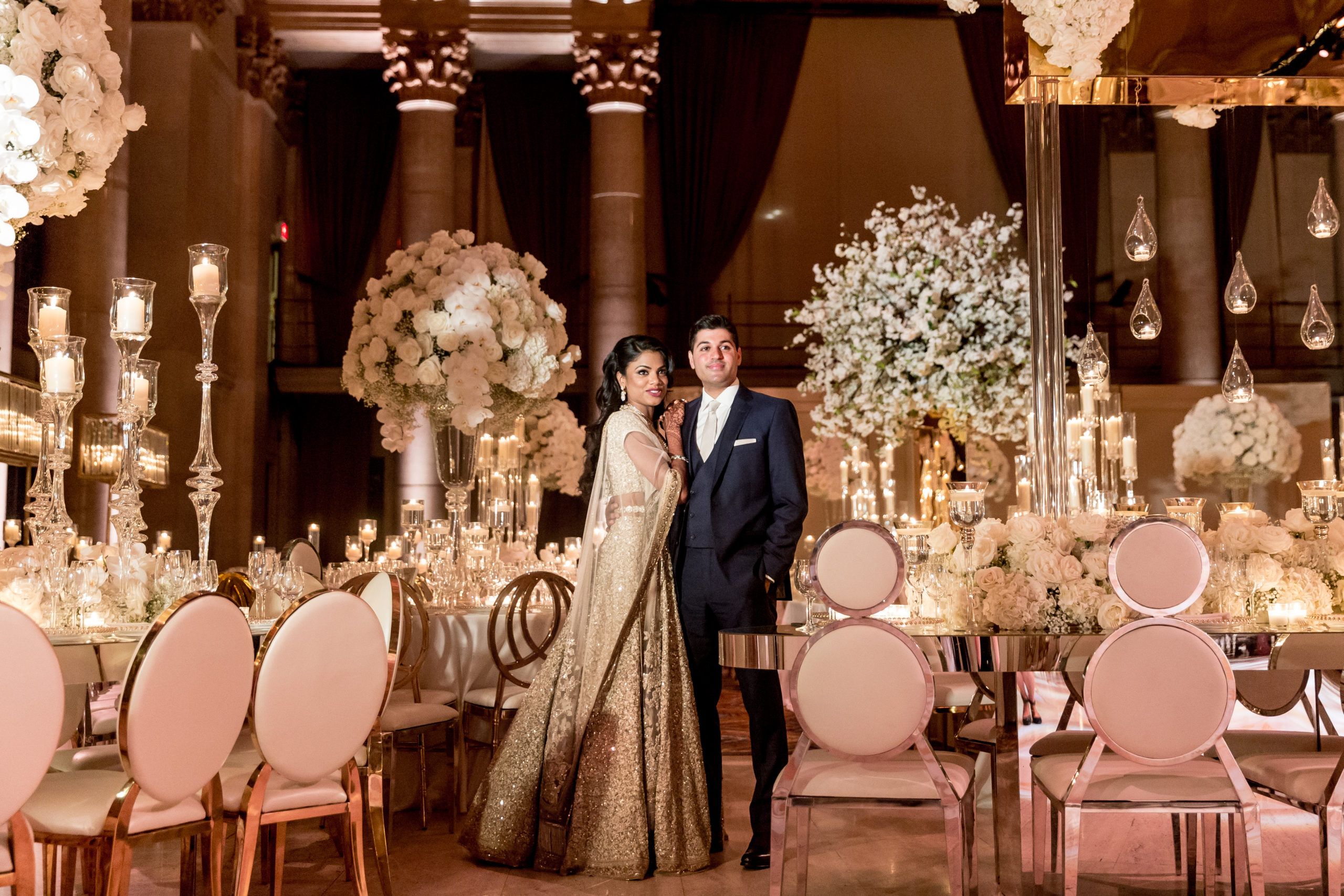Romantic Red & Gold Wedding at Cipriani Wall Street in New York, NY