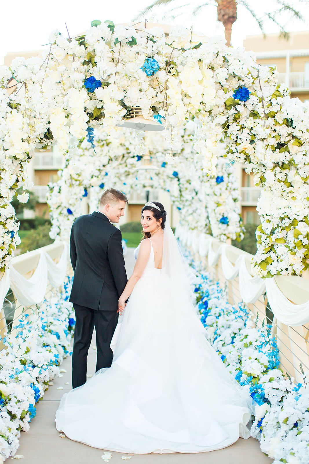 White and Blue Fairytale Floral Wedding in Scottsdale, AZ