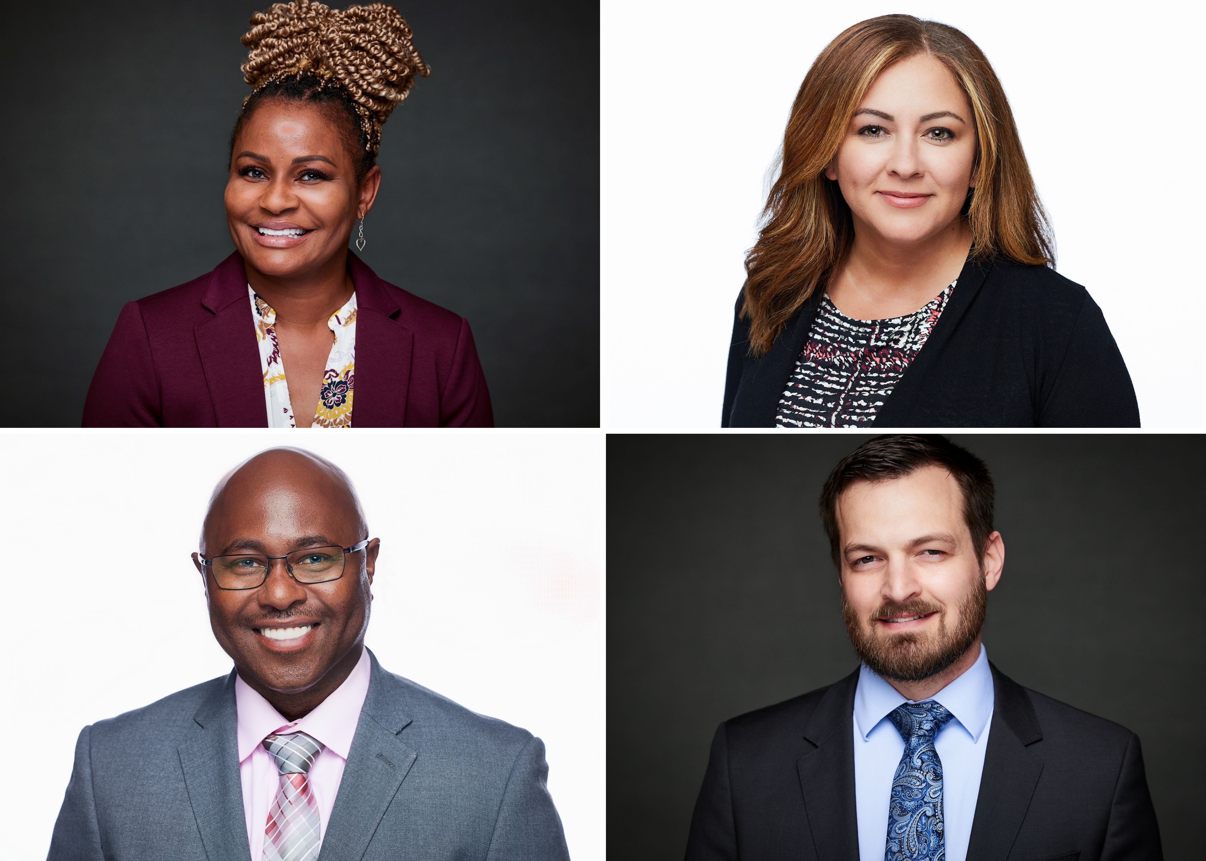 Four professional headshots.