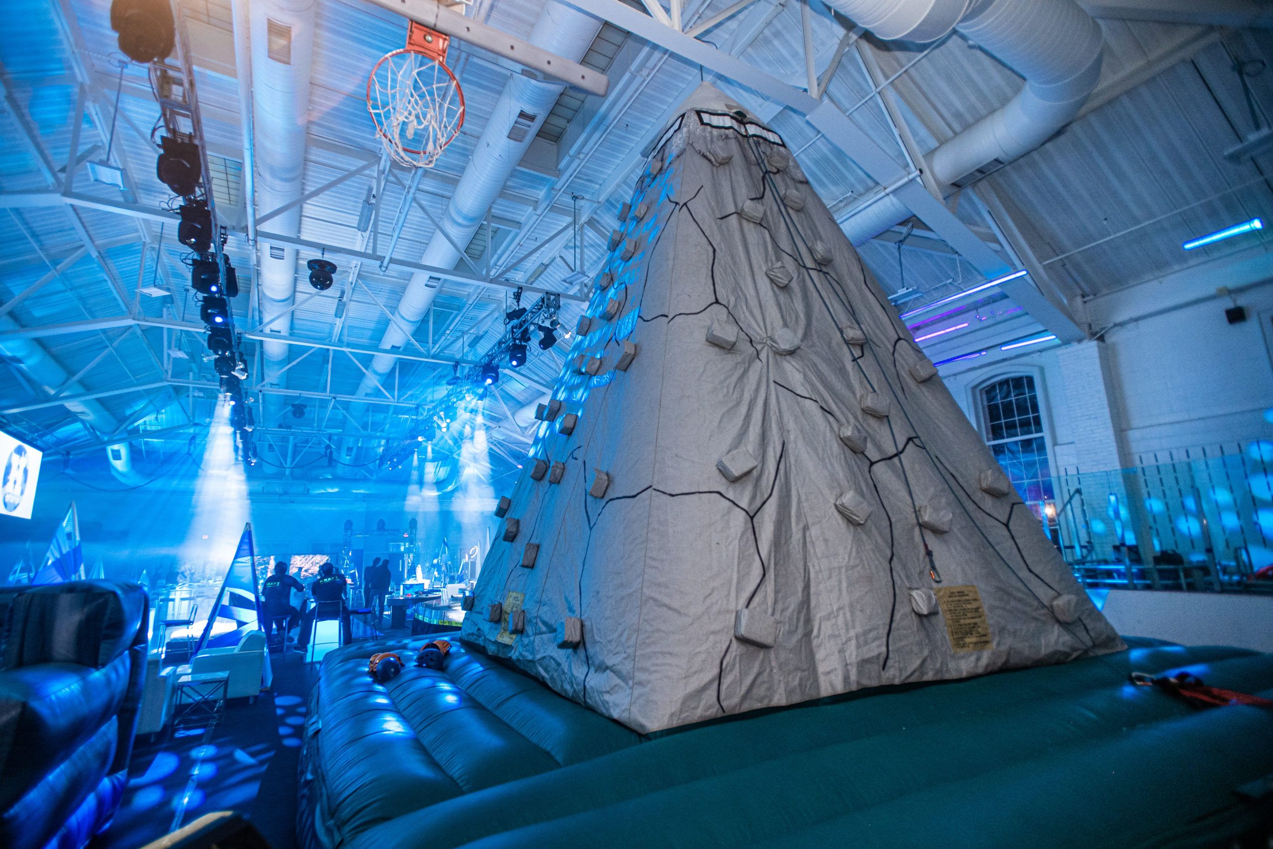 Bright Blue Rock Climbing Bar Mitzvah at Greenwich Boys and Girls Club in Greenwich, CT