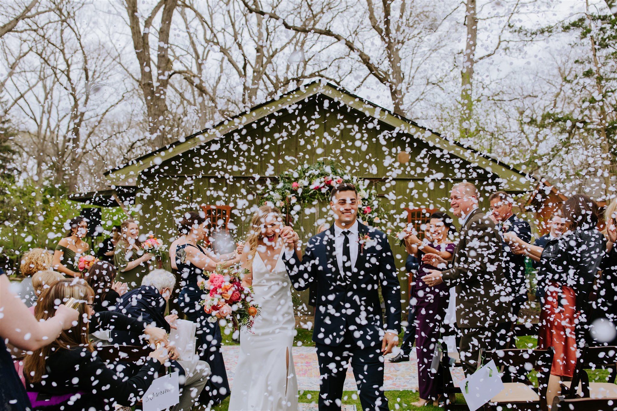 Rachel & Victor Colorful Floral Wedding With Rose Petal Wedding Exit in Chicago, IL | PartySlate
