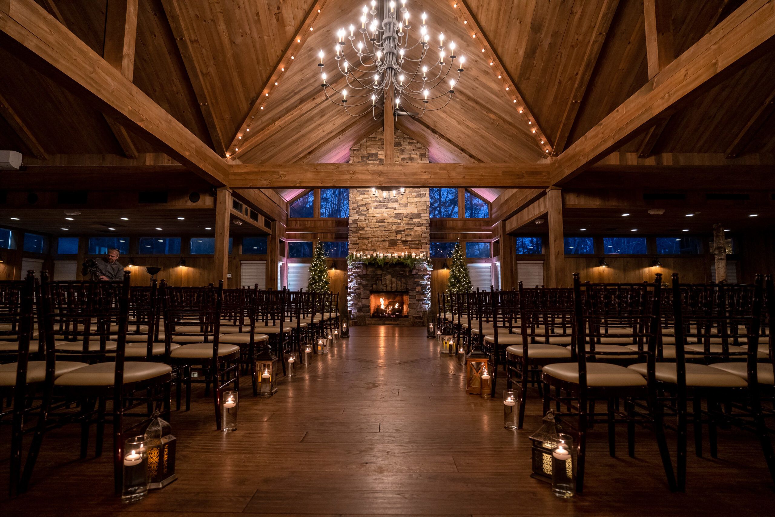 indoor wedding ceremony space at Birch Wood Vineyards | Partyslate