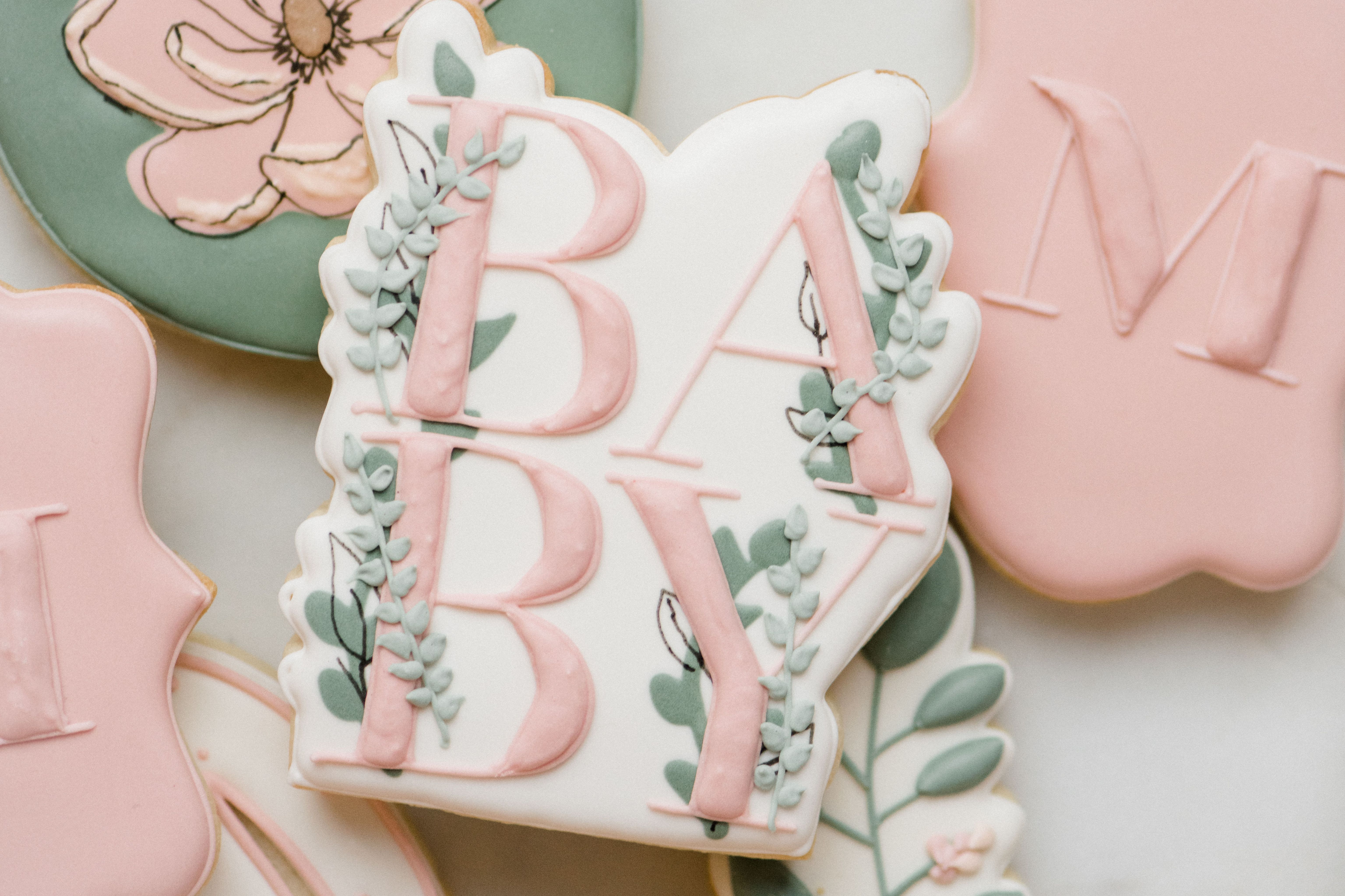 Cookies with "Baby" frosted on them