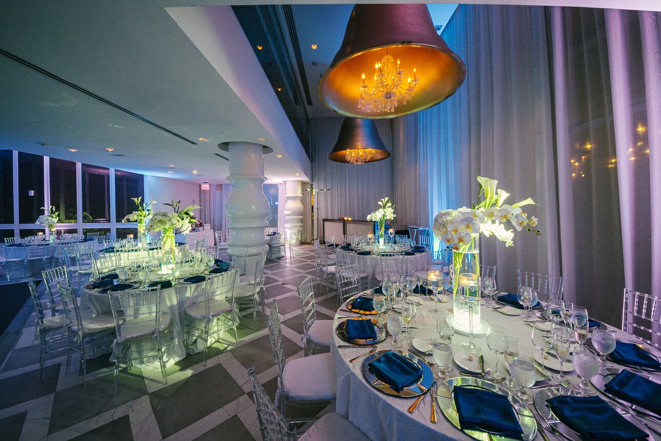 Evening wedding at Mondrian South Beach