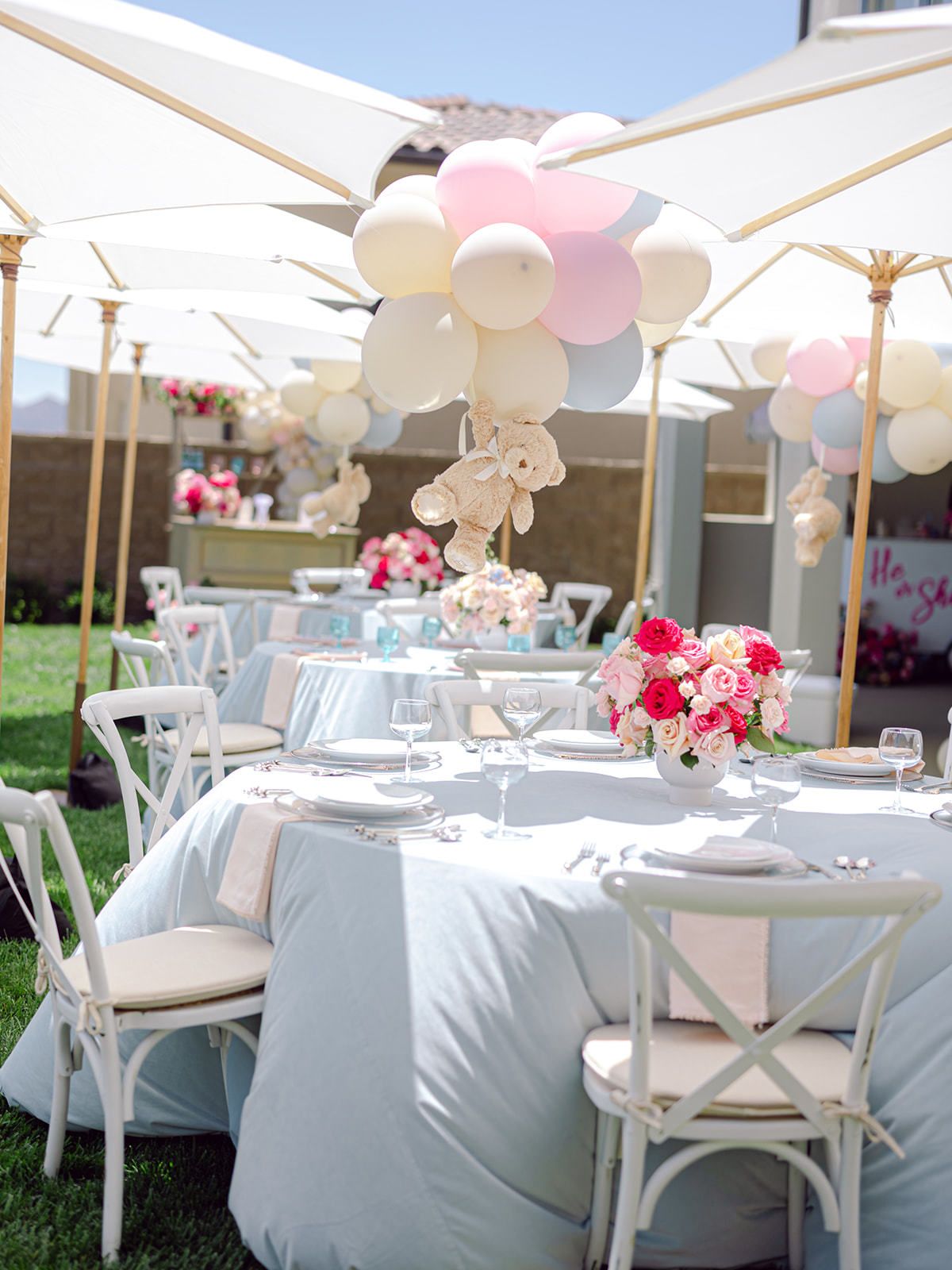 Vibrant Outdoor Gender Reveal Party at a Private Residence in Los Angeles, California
