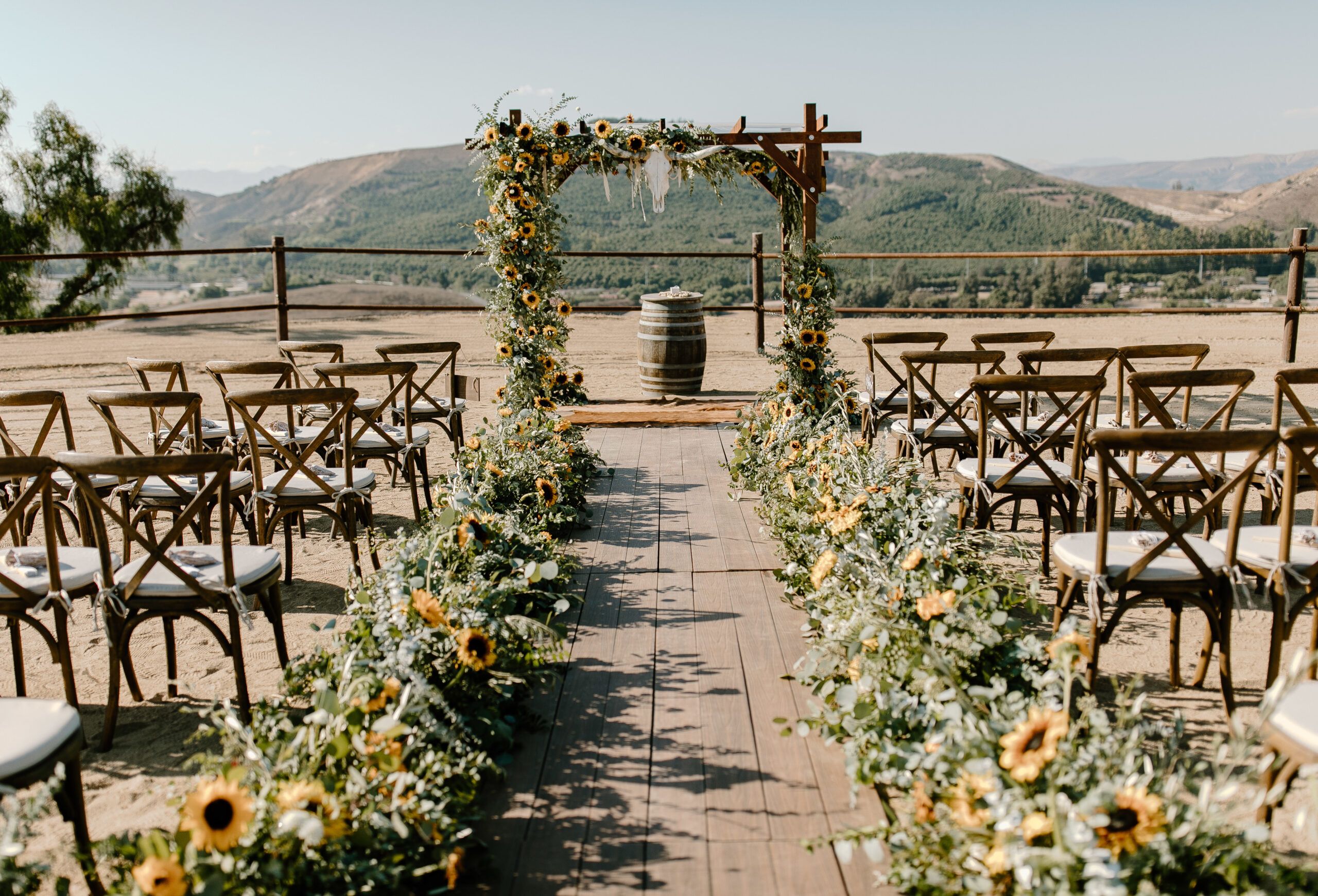 Gorgeous Sunflowers and Sage Greenery surrounds this Rustic Wedding in Moorpark, CA