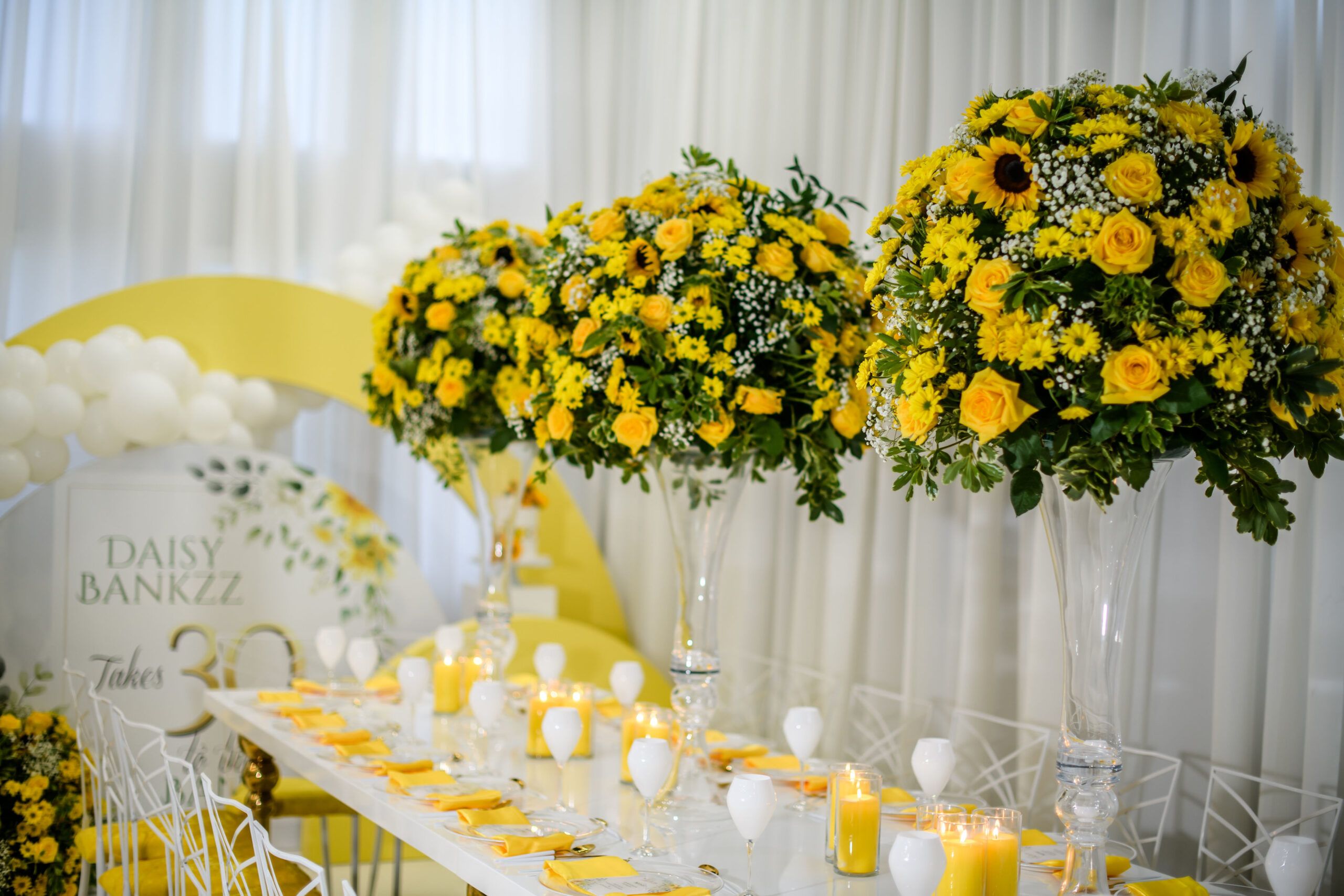 Lavish and Bright Sunflower Milestone Birthday Celebration