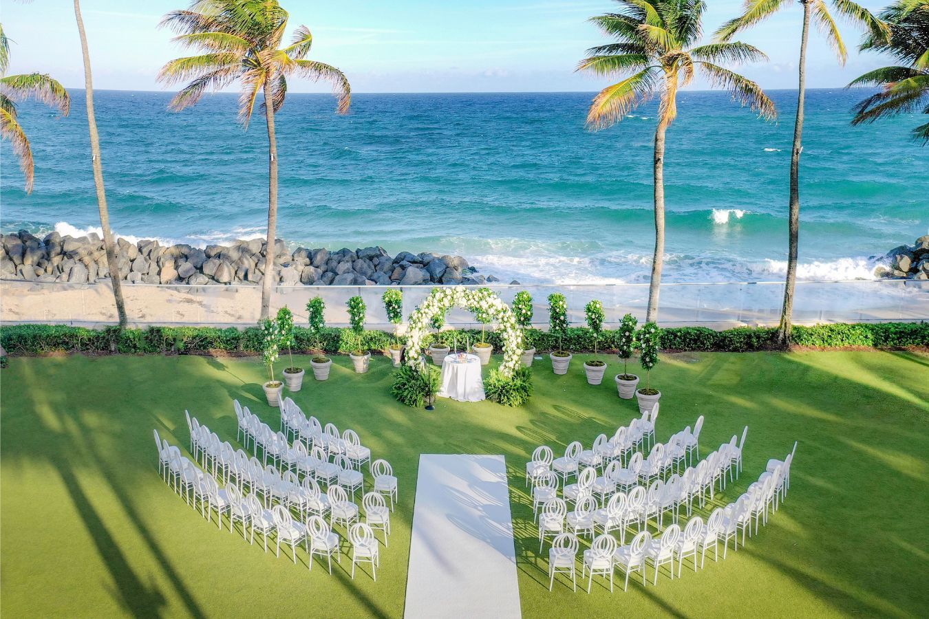 Wedding ceremony on the Ocean Lawn at The Breakers Palm Beach