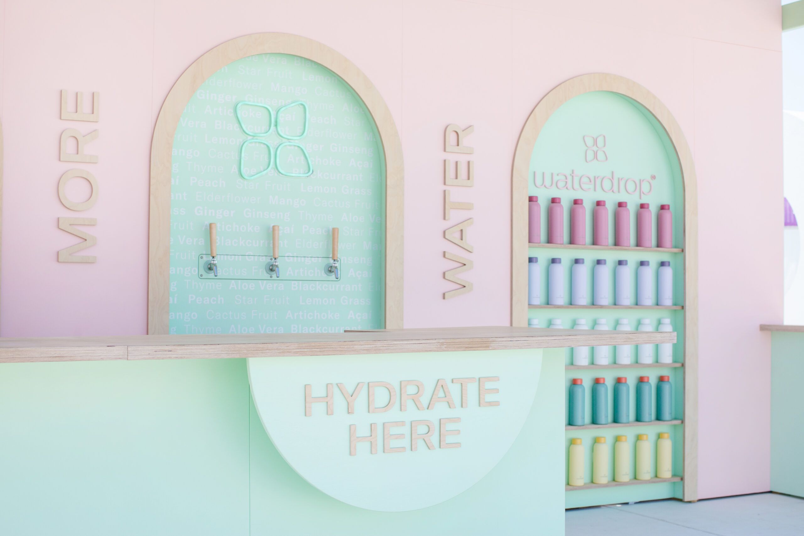 Colorful Pastel Waterdrop Booth at SOBEWFF 2021 in Miami, Florida