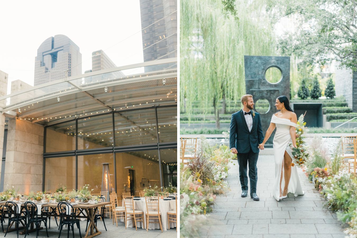 ELEGANT OUTDOOR WEDDING AT NASHER SCULPTURE CENTER IN DALLAS, TEXAS