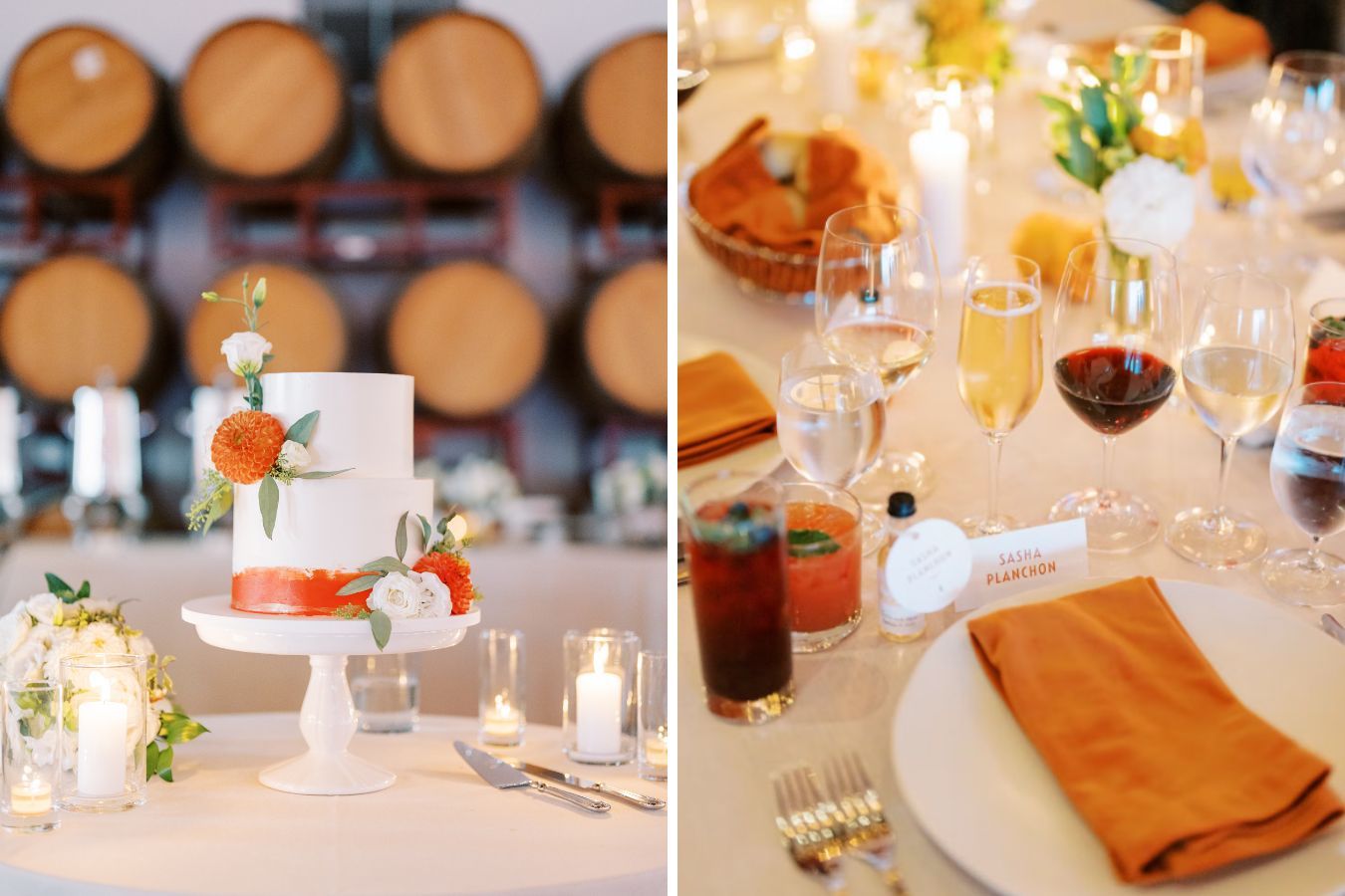 Burnt orange color palette for fall wedding.