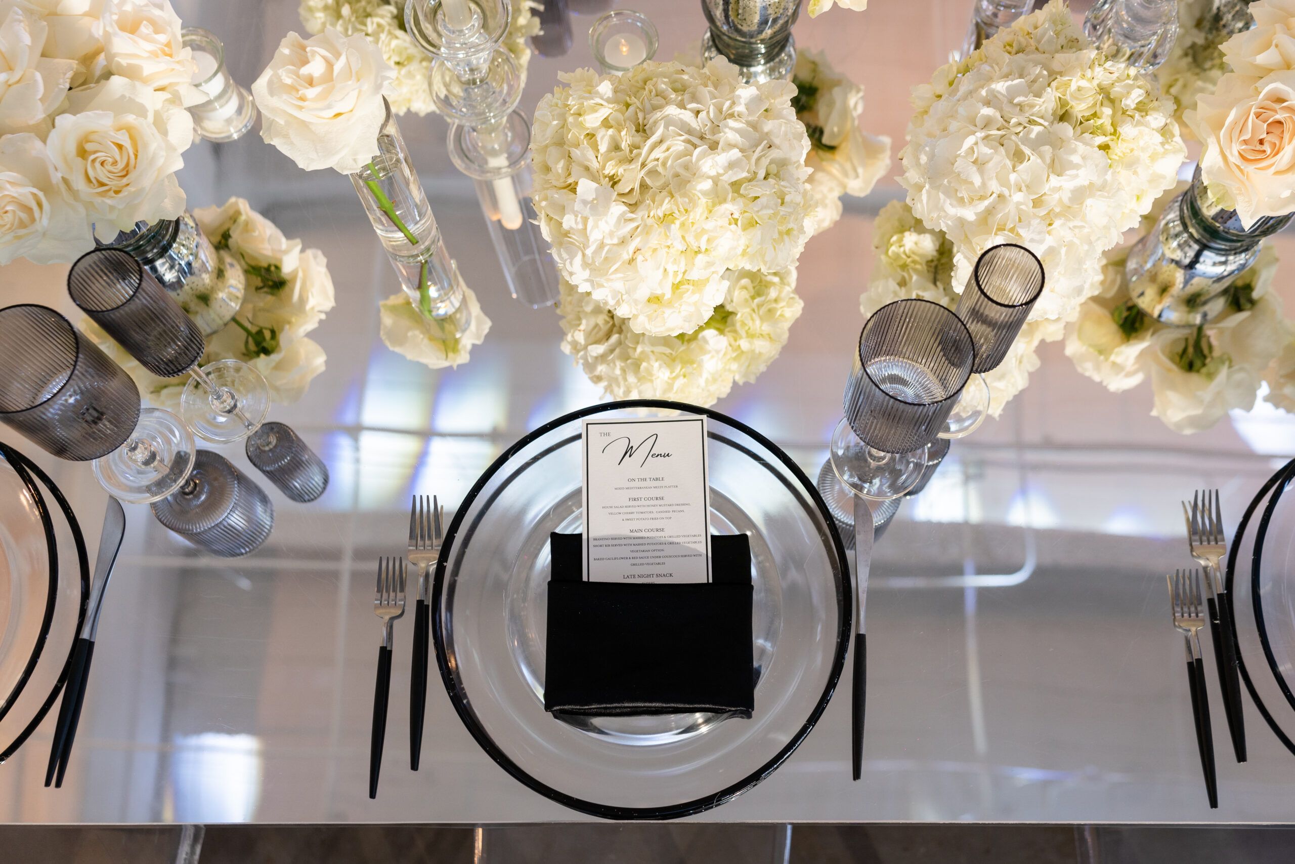 Black and White Wedding at South Park Center in Los Angeles, California