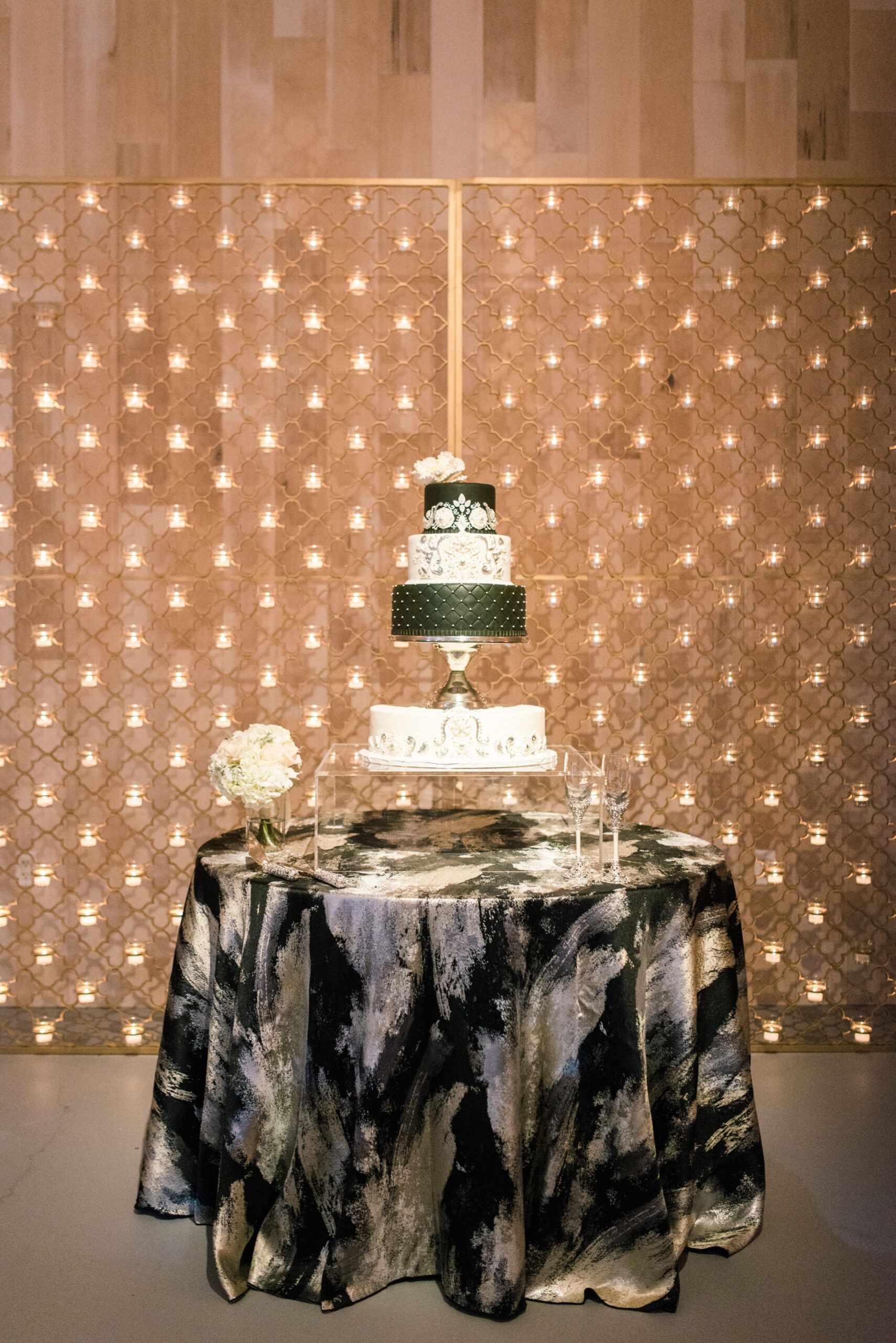 Gothic Black and White Glam Wedding at Howell and Dragon in Dallas , TX