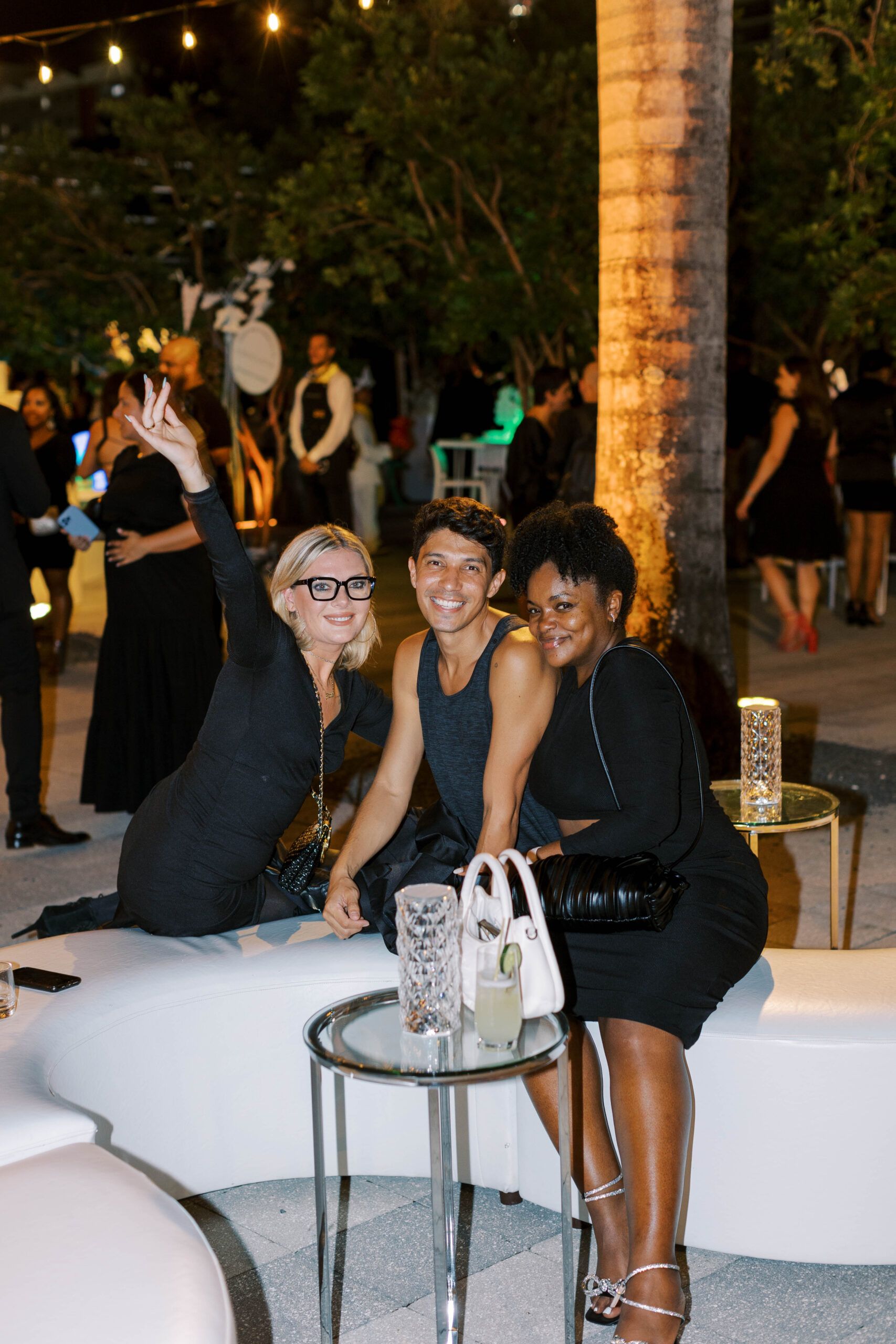 Three people posing for a photo