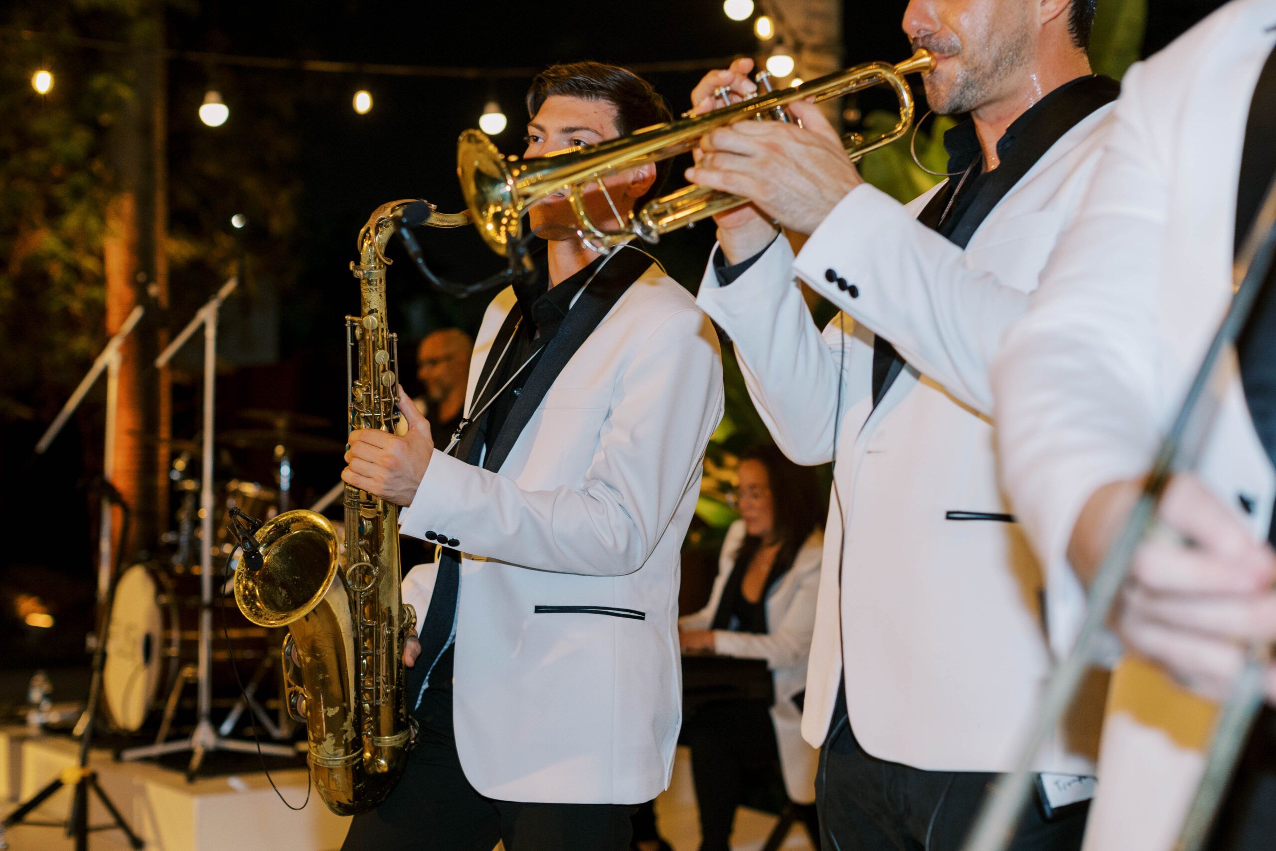 Men performing on a stage