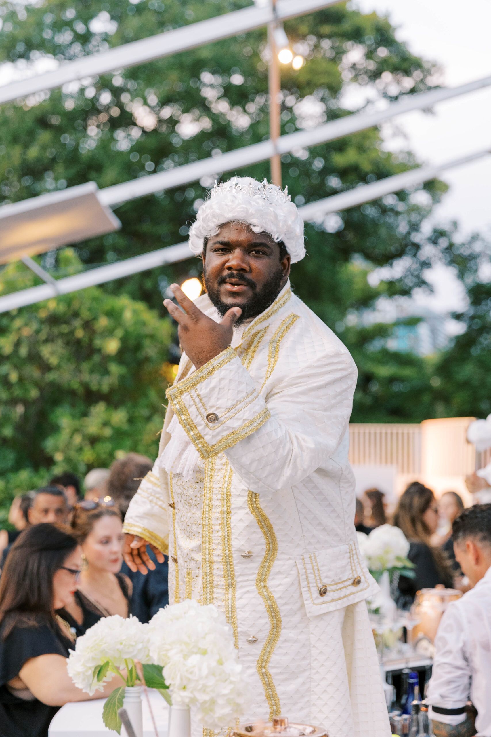 An entertainer performing at the party