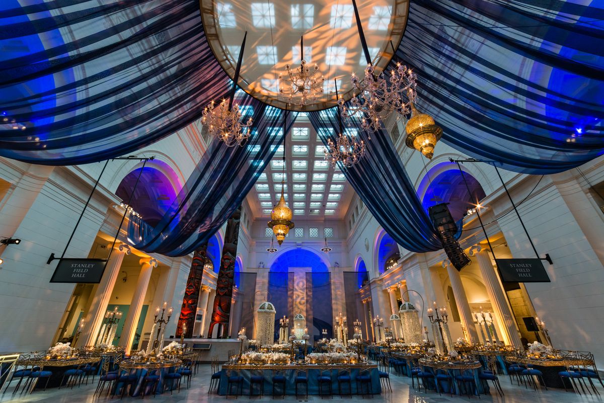 Regal Gold & Blue Wedding at Field Museum in Chicago, IL