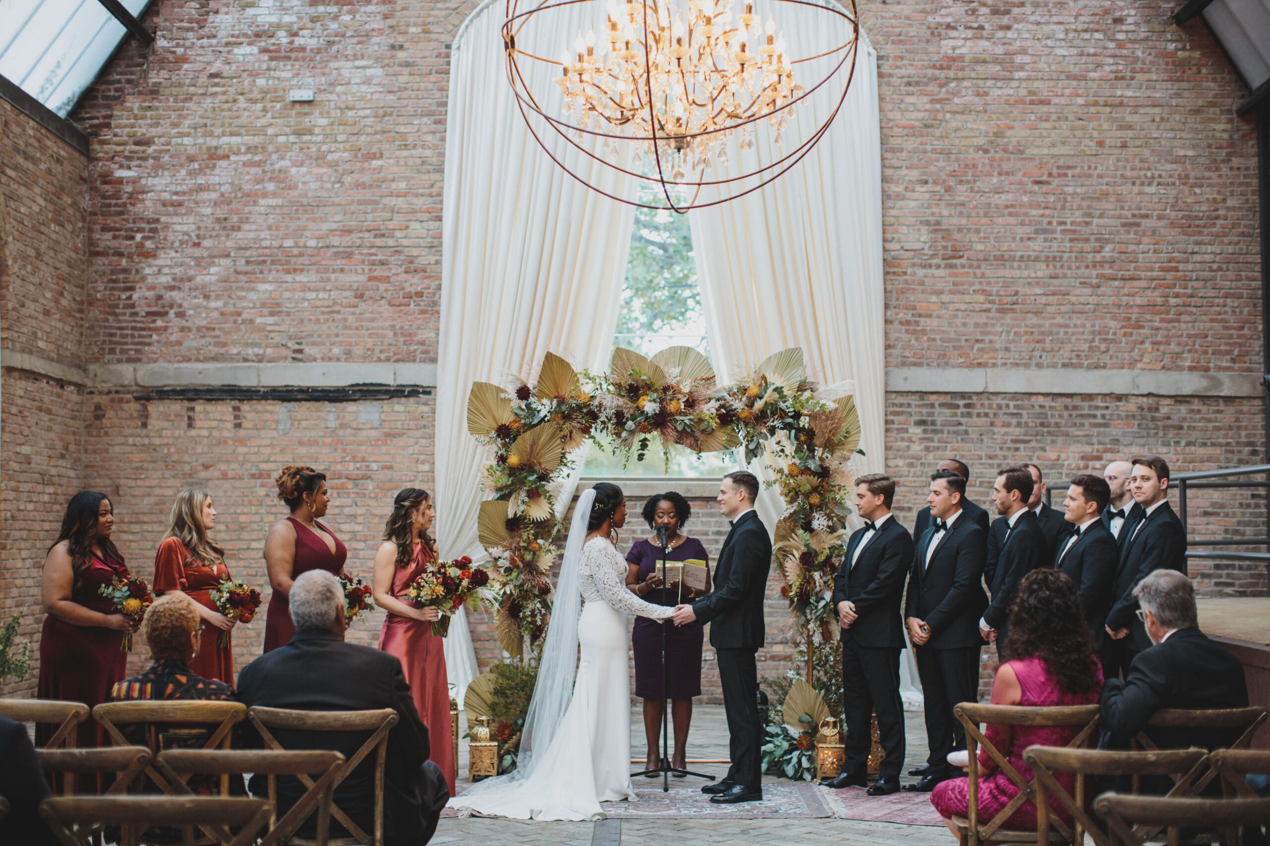 Stunning October Wedding in the Beautiful Sculpture Garden Gallery at the Bridgeport Art Center!