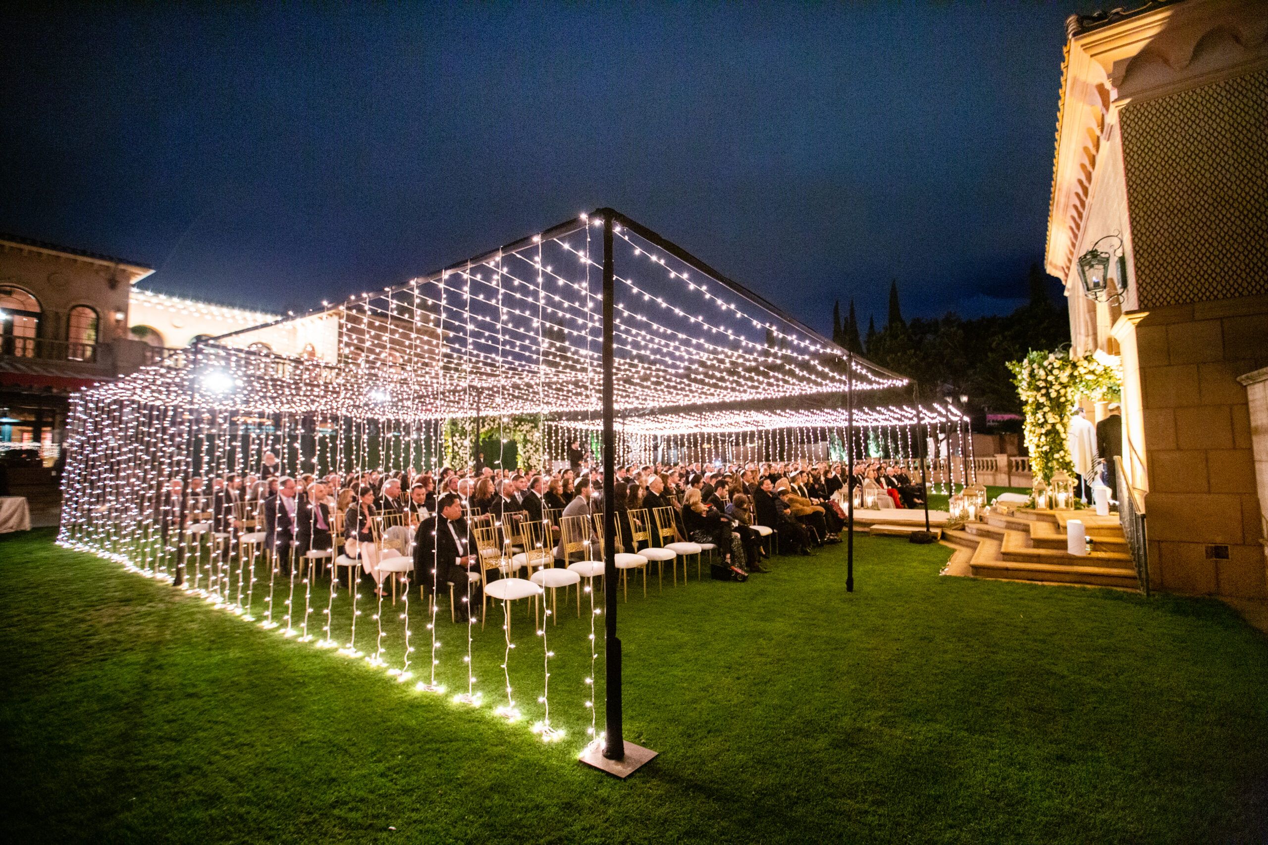 Twinkle Light Wedding Tent in San Diego, California