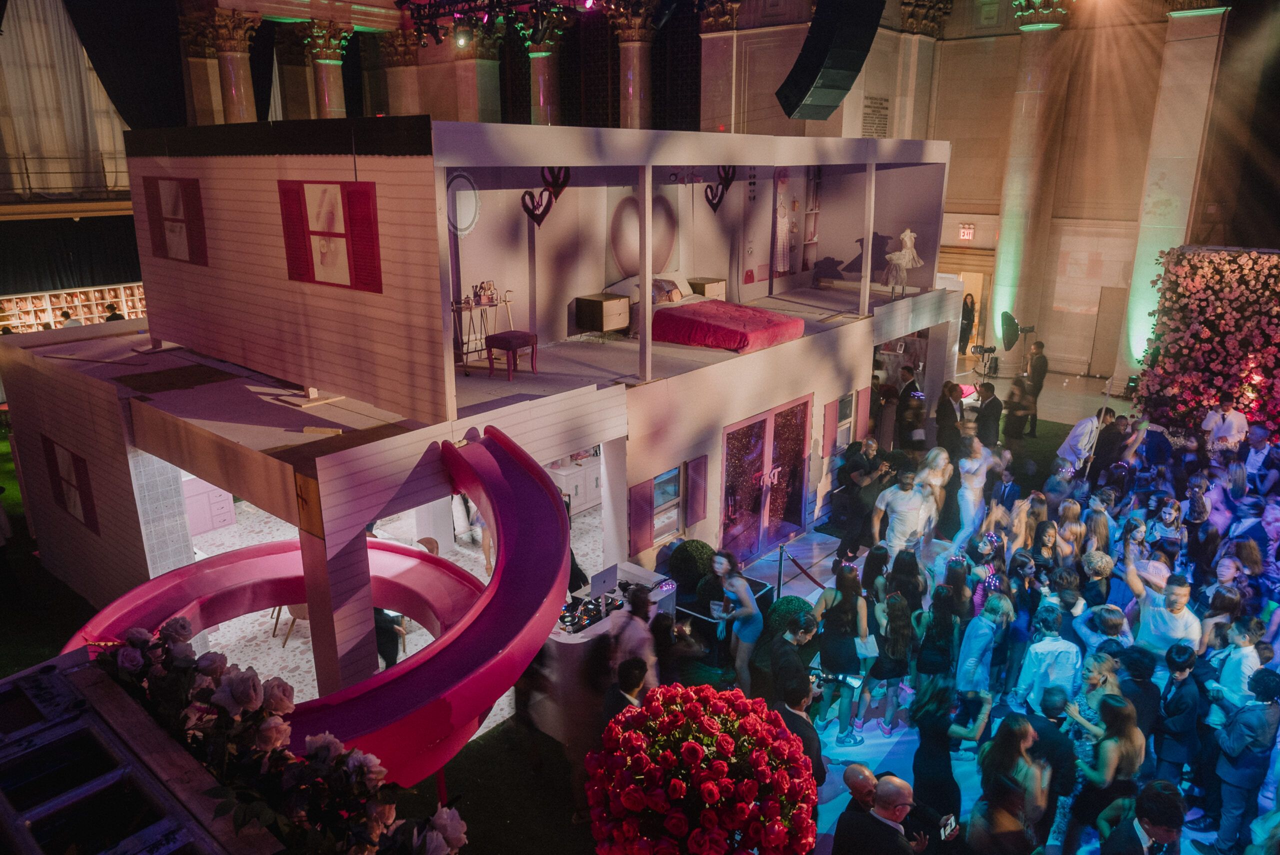 Customized Barbie-inspired Bat Mitzvah at Wall Street Cipriani New York in New York, New York