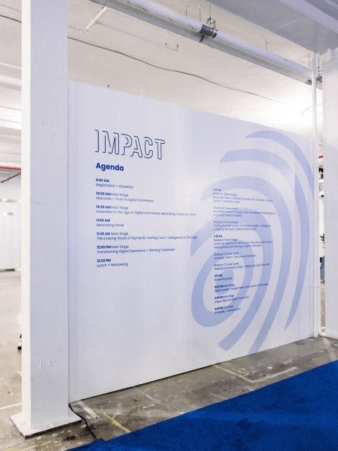 Forter IMPACT agenda walls