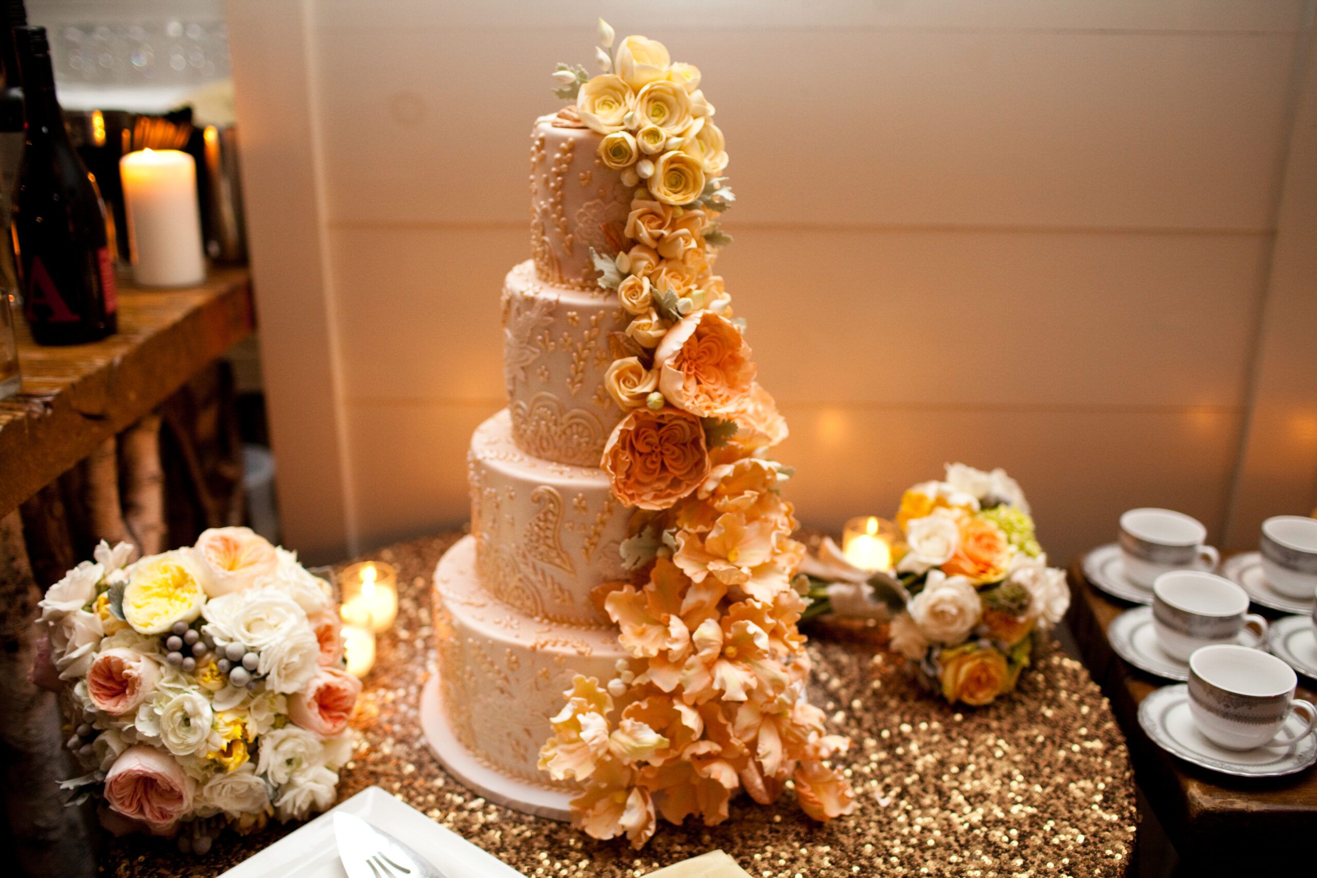 Romantic Gold Wedding at Hidden Pond in Kennebunkport, Maine