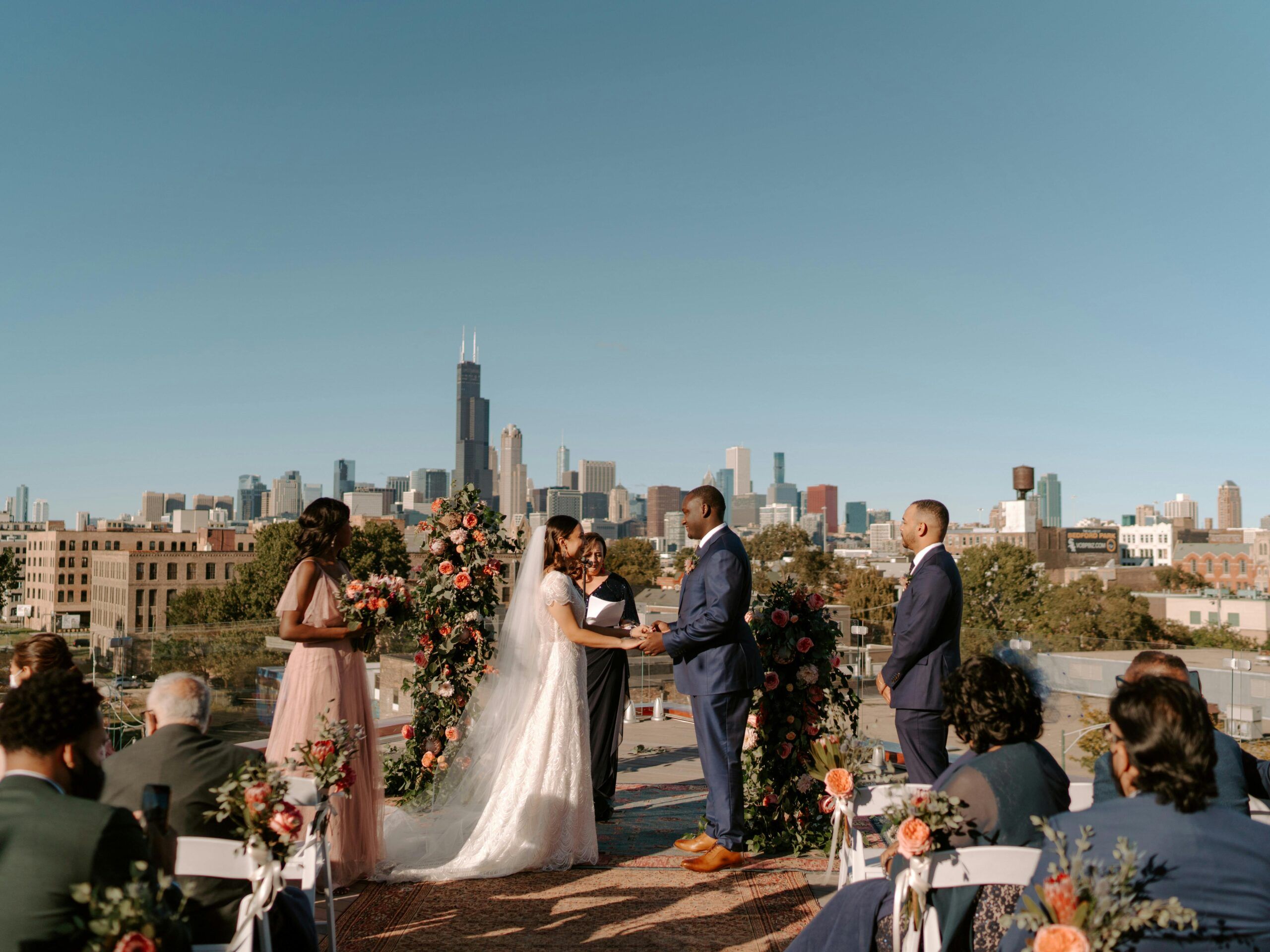 Intimate Rooftop Ceremony and Reception
