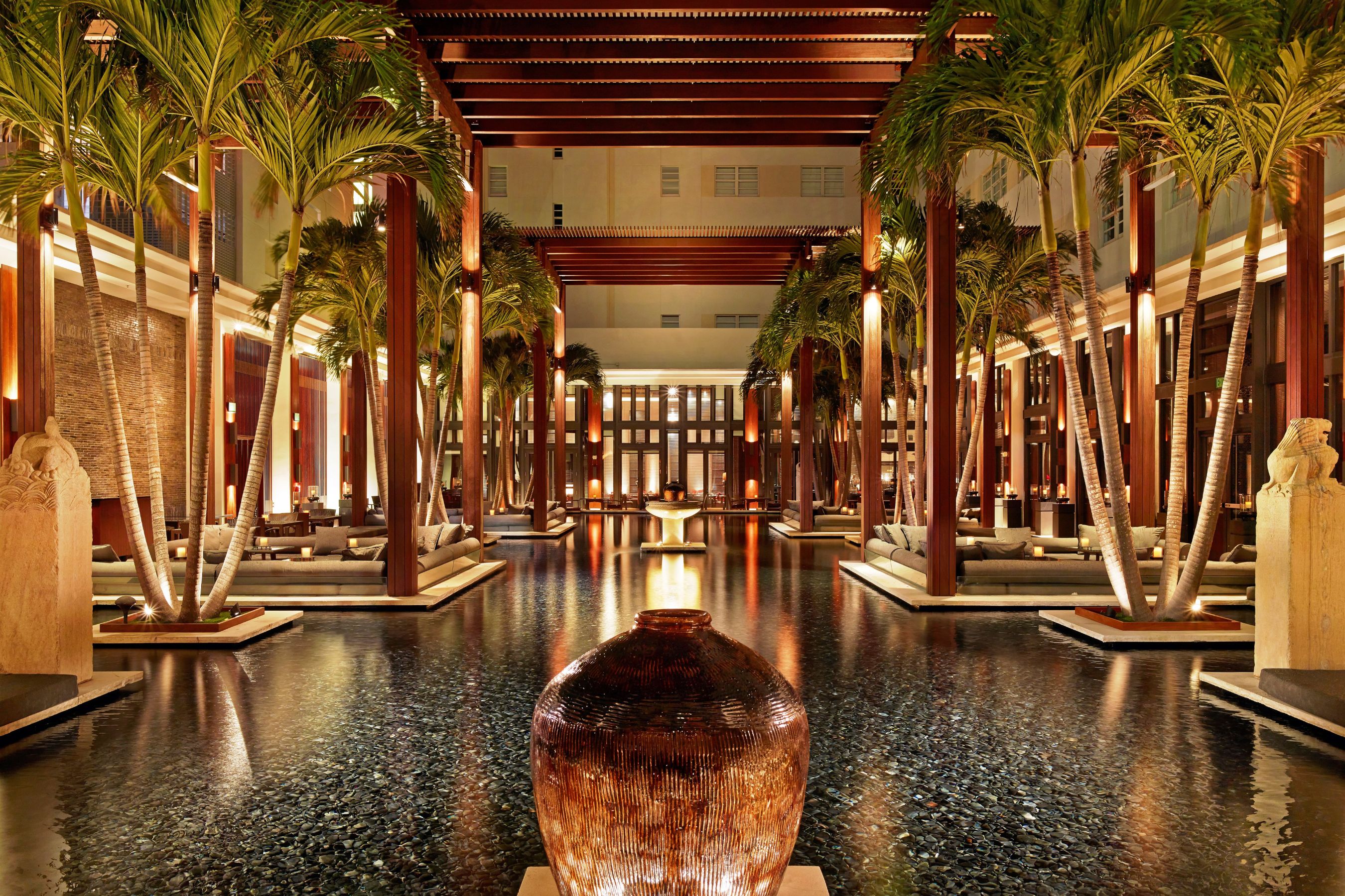 The courtyard at The Setai Miami Beach, a Miami Beach wedding venue
