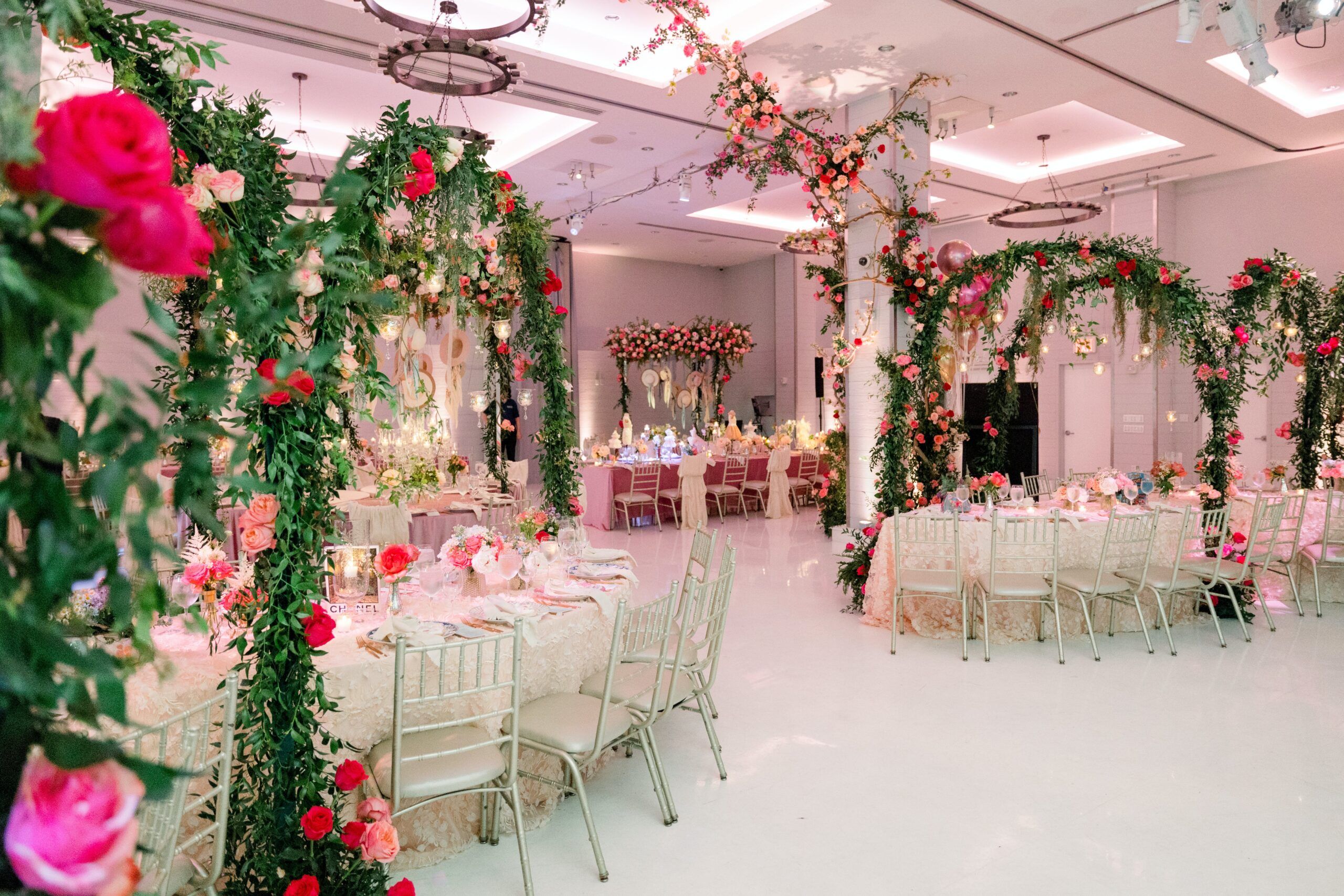 Glamorous Pink Garden Bat Mitzvah at Ravel Events at the Ravel Hotel in New York, New York