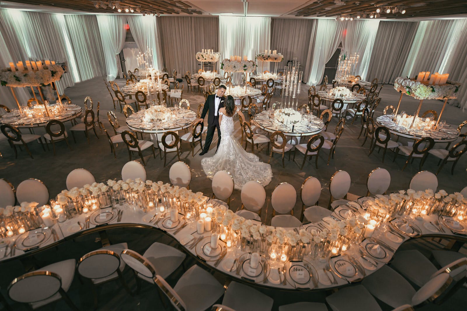Modern White Rose Wedding