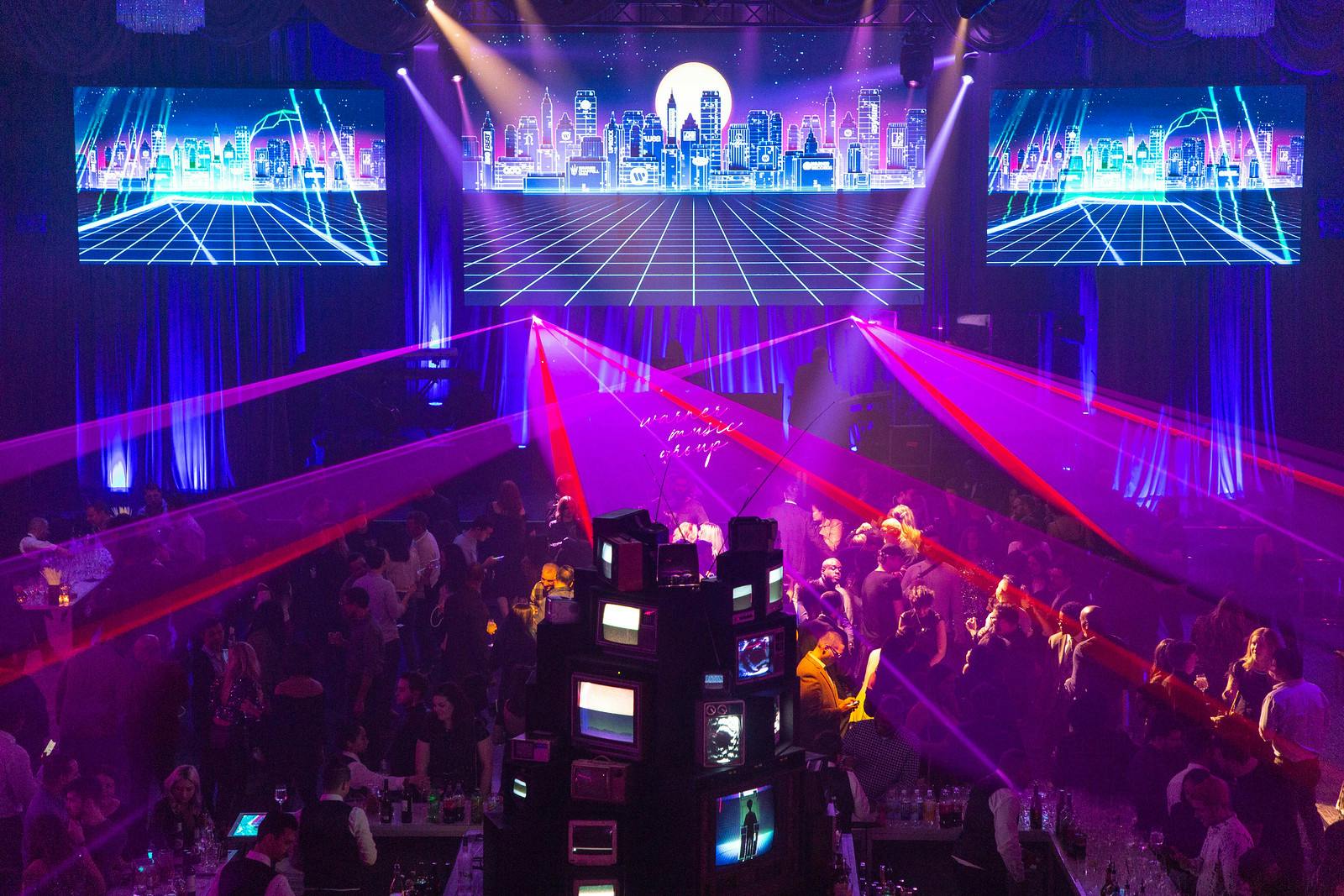 Throwback 1980's Neon Corporate Holiday Party at Ziegfeld Ballroom in New York City