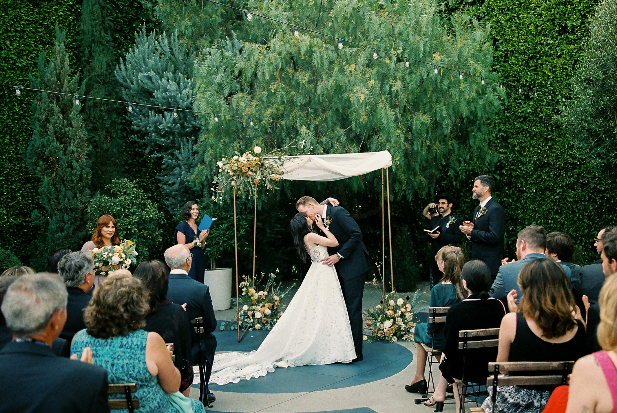 Boho garden wedding at The Fig House in LA.