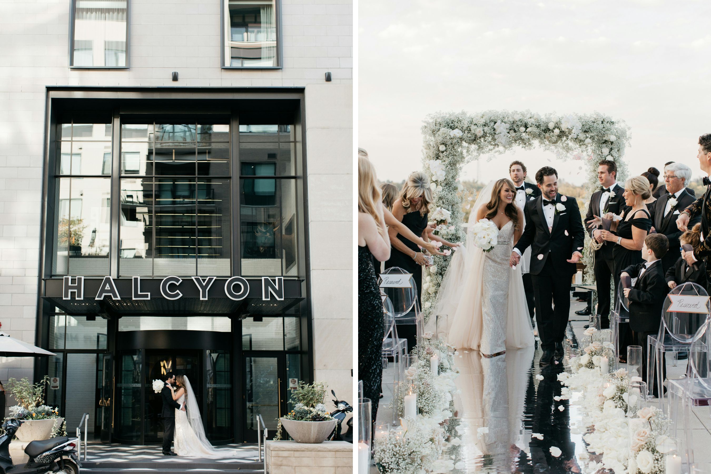 Modern rooftop wedding at Halcyon, a hotel in Cherry Creek