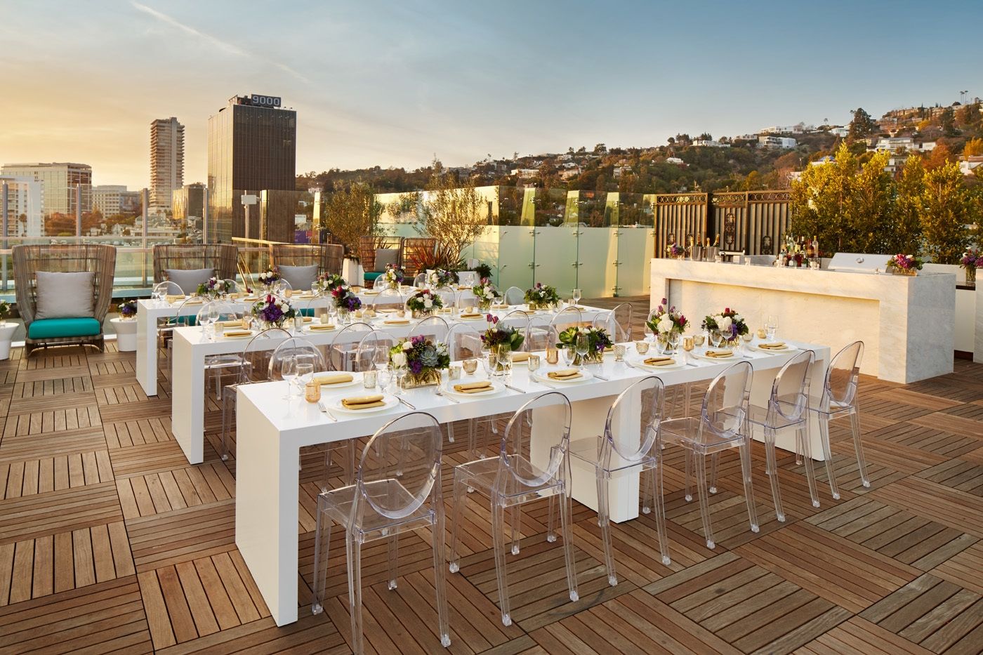 Dinner party on the rooftop of The London West Hollywood
