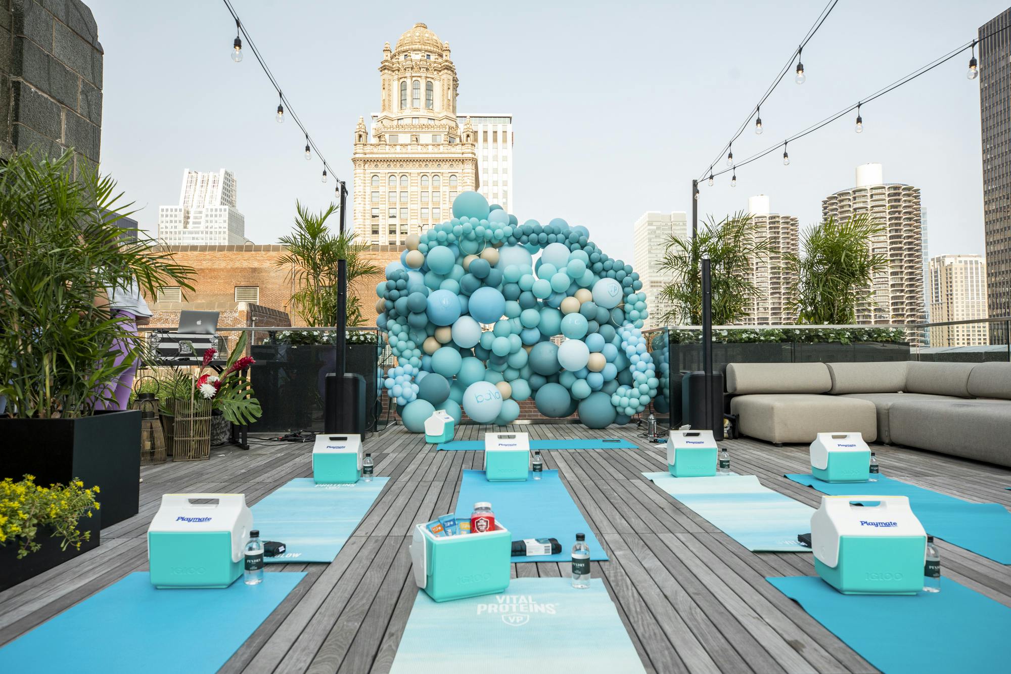 Chic Rooftop Yoga Event at Chateau Carbide at The Pendry in Chicago, Illinois