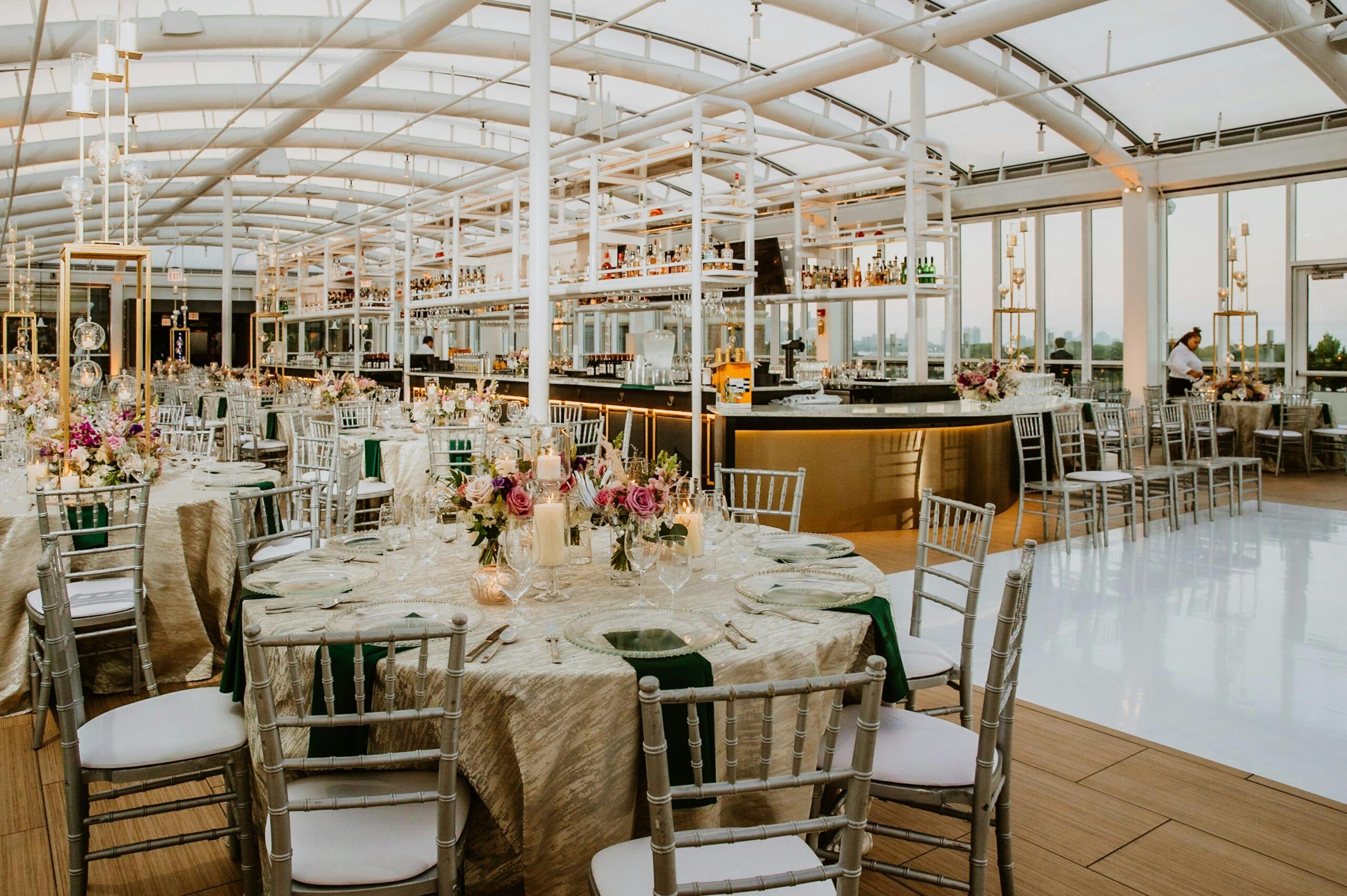 Bask in the Breathtaking Skyline Views at This Offshore Rooftop & Bar Wedding