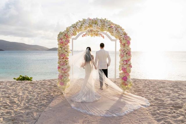 Featured photo from Opulent Destination Wedding at Necker Island with Tiered Pink Florals and Open-Air Pavilion Reception