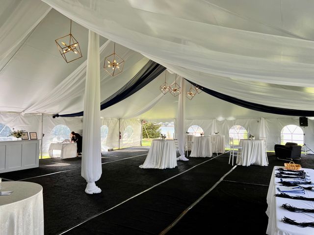 Featured photo from Celebrate This Waterfront Gala in Buzzards Bay, MA with a Tented Reception and Classic Blue-and-White Tablescapes