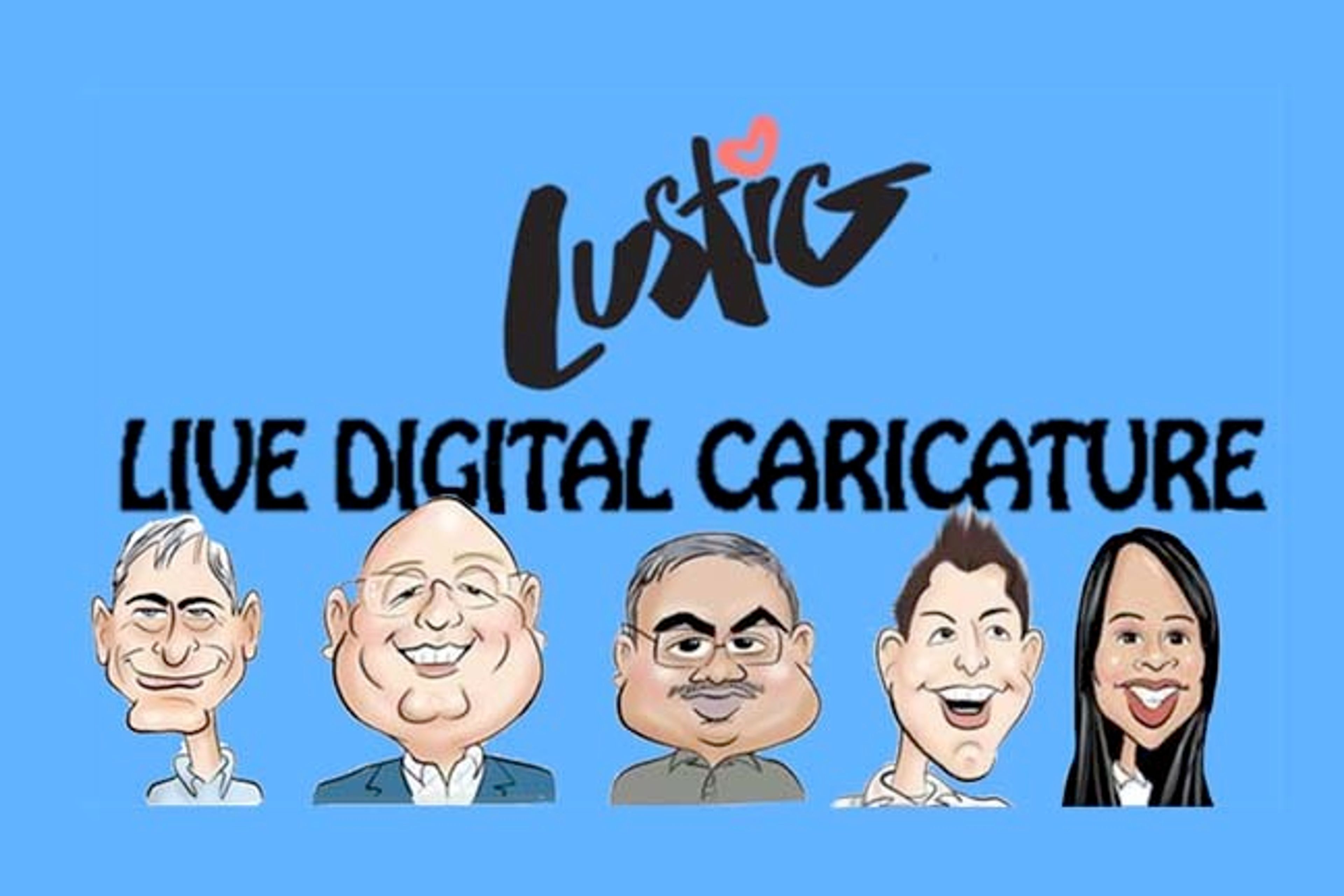 Cover photo of live digital caricatures by Ellen
