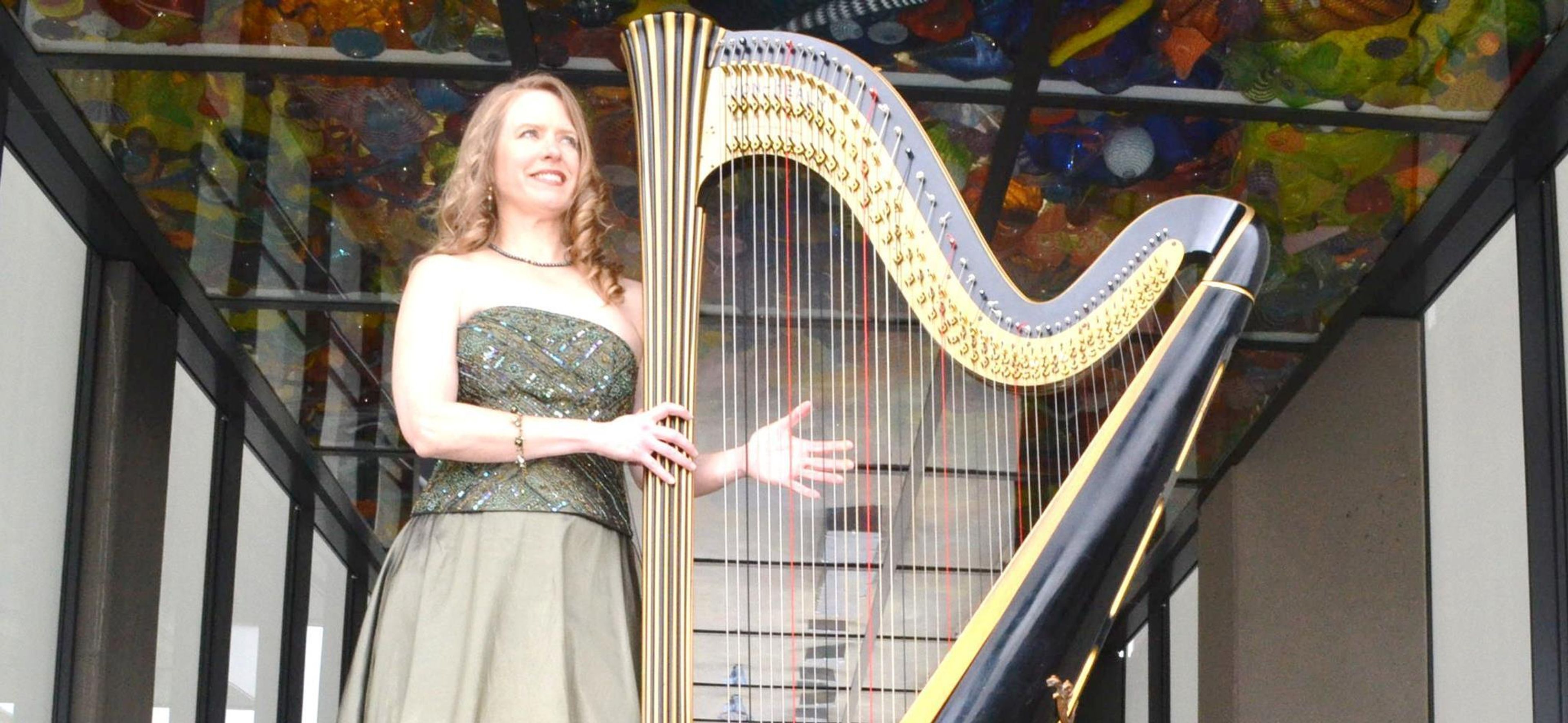 Cover photo of Susan Haas, Pop Harpist