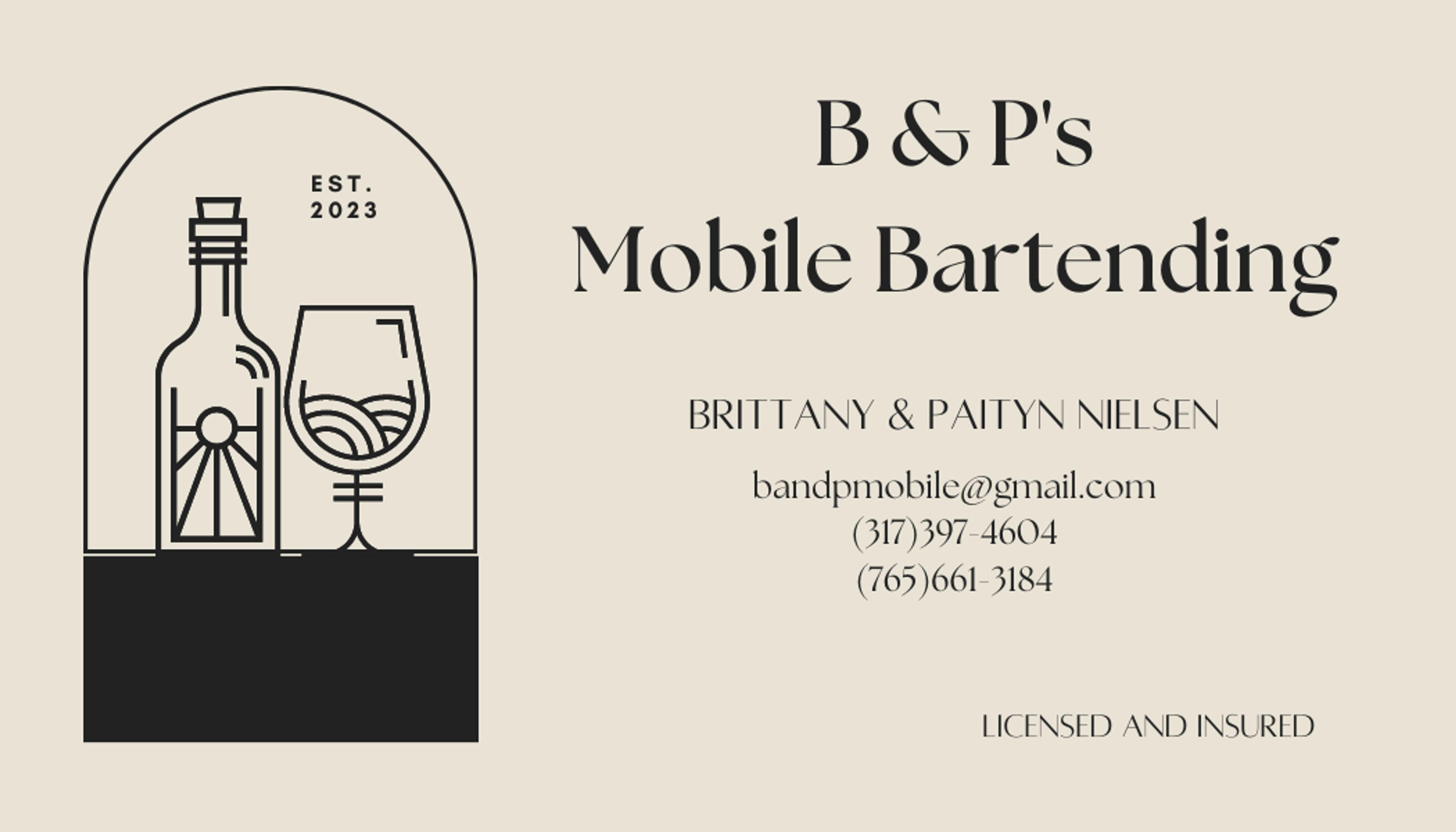 Cover photo of B and P Mobile Bartending