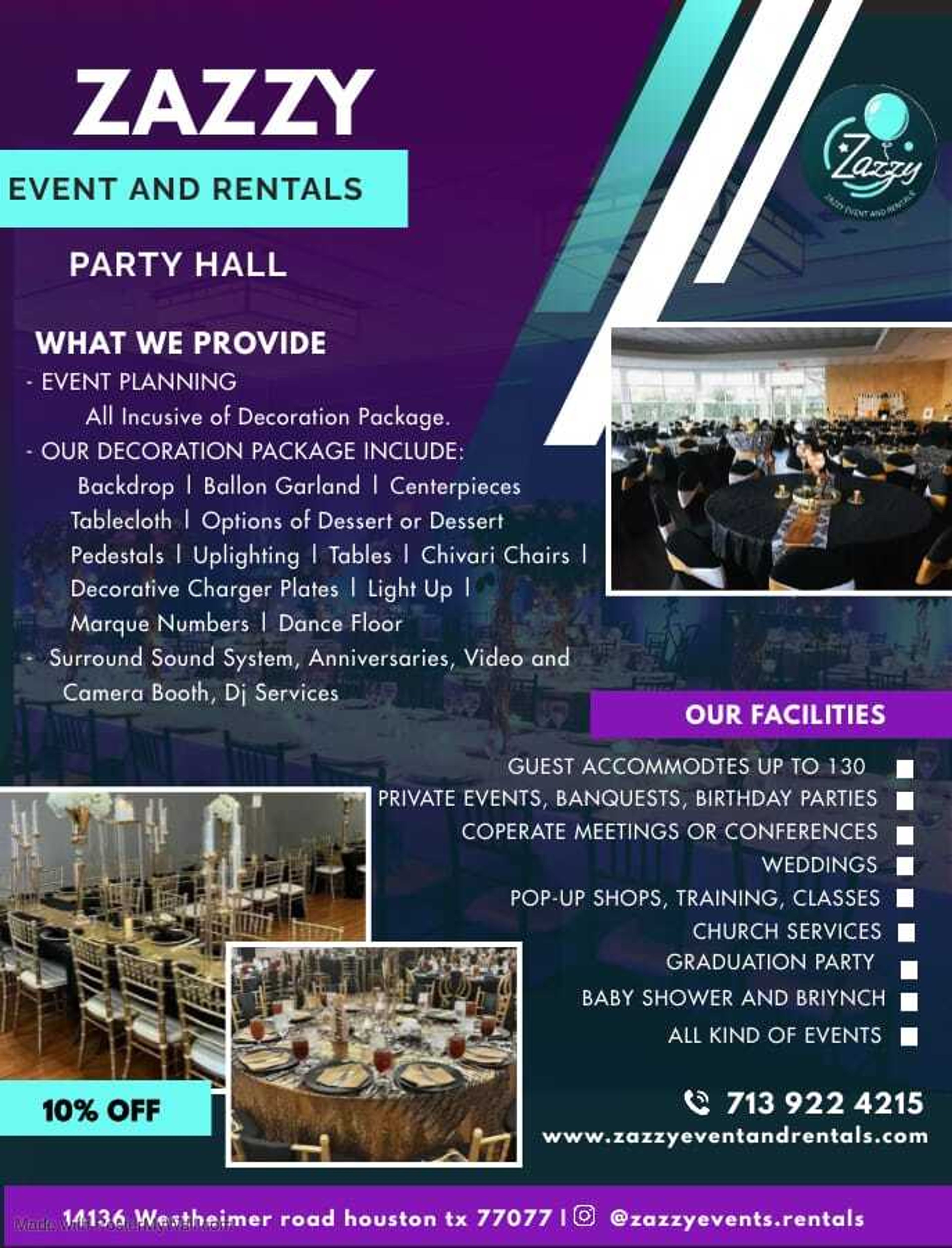 Cover photo of Zazzy Event and Rentals