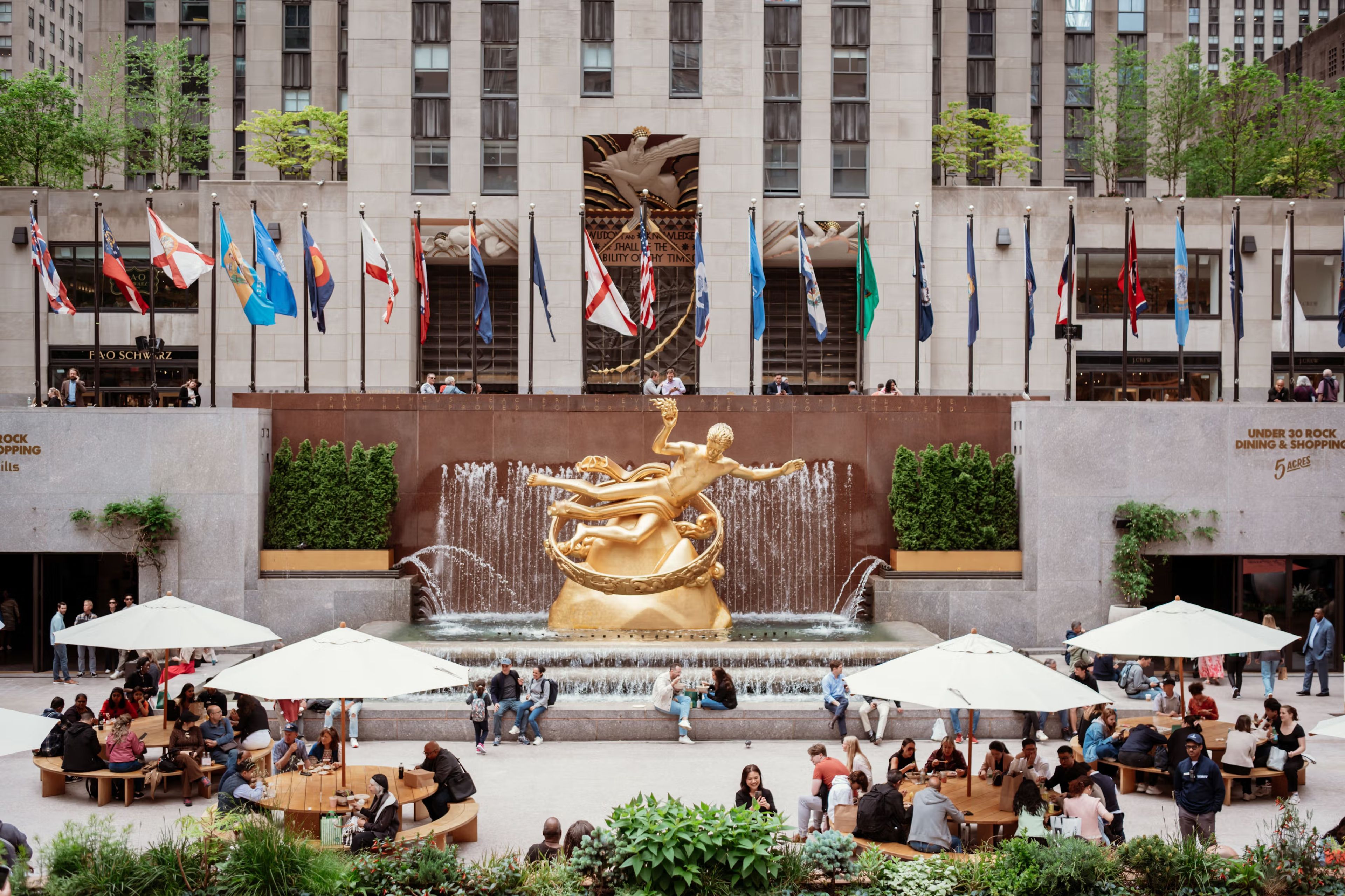 Cover photo of Summer Rink at Rockefeller Center
