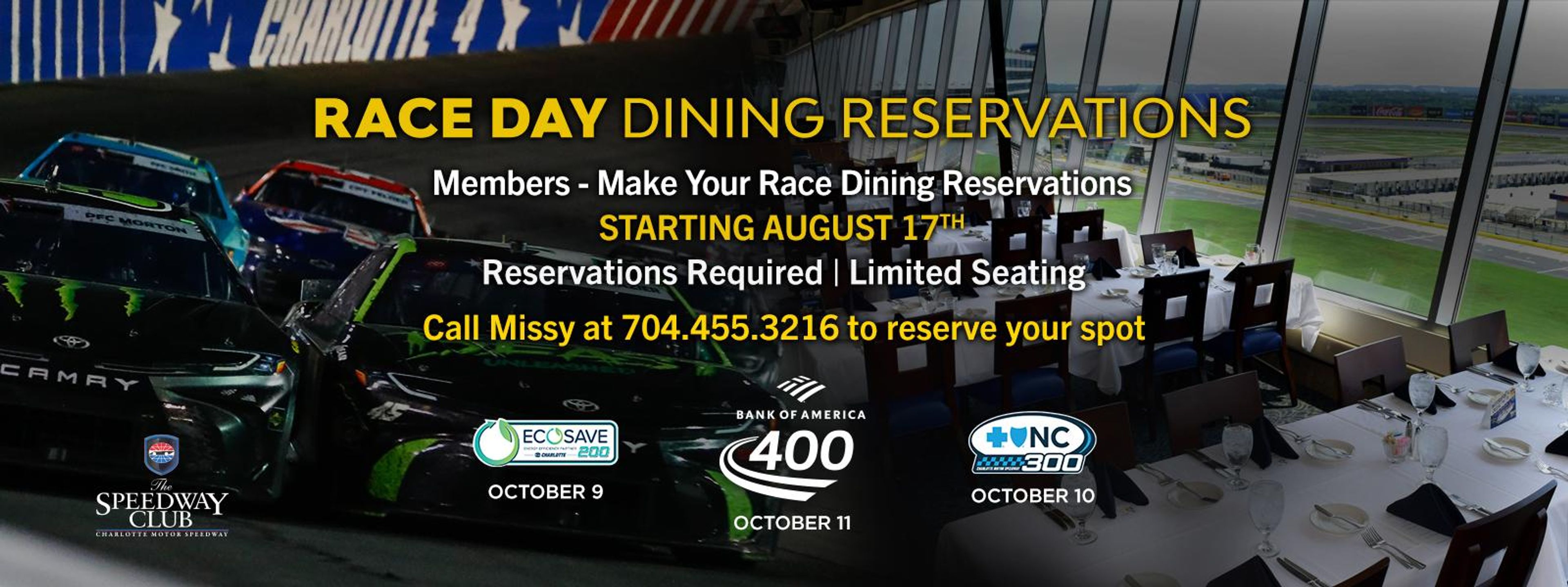 Featured photo from The Speedway Club at Charlotte Motor Speedway