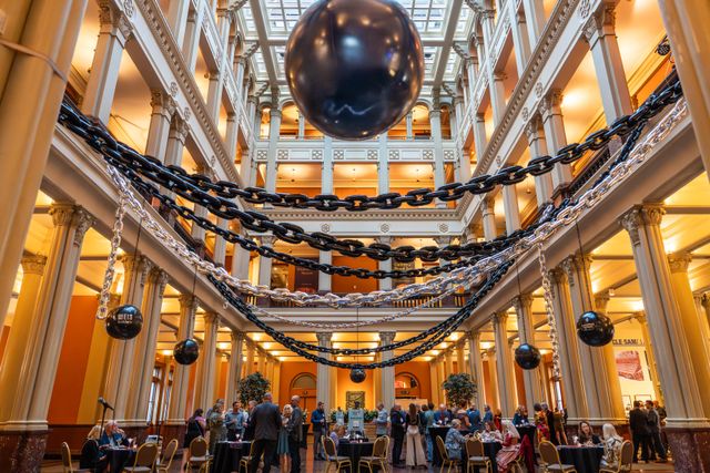 Featured photo from This Boldly Designed Gala at Landmark Center Was Meant To Be with Statement Chain Installations and Atrium Lighting
